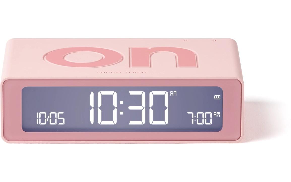 Lexon Digitalwecker Flip Mini LCD, inkl. USB-C Ladekabel, Light Pink