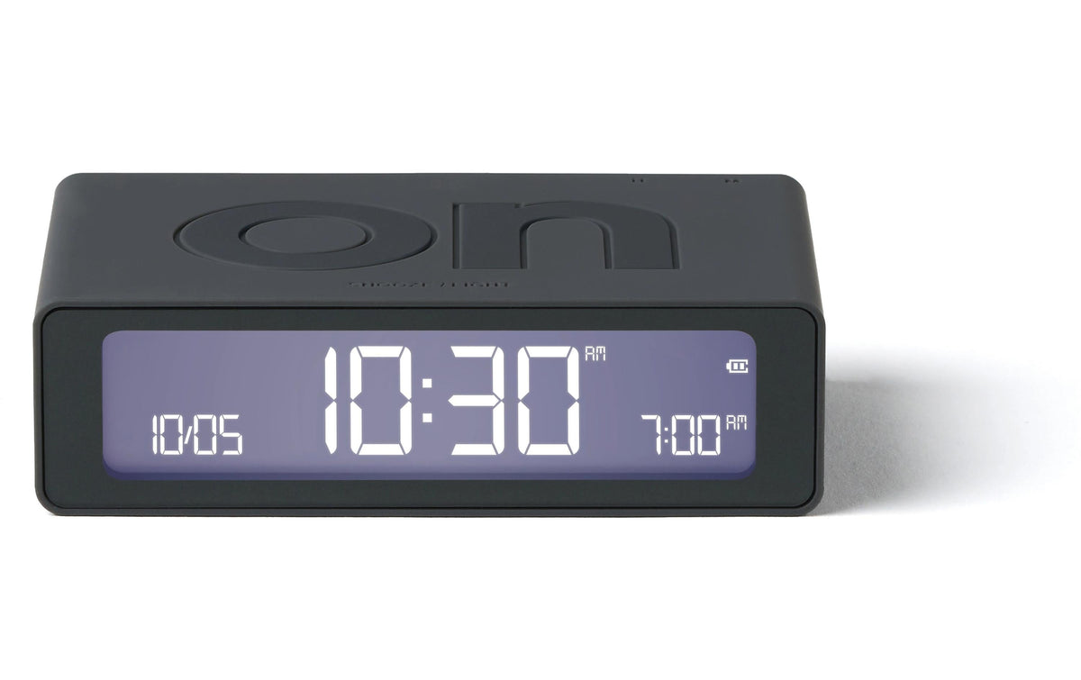 Lexon, Digitalwecker Flip Mini Anthrazit LCD, inkl. USB-C Ladekabel, Anthrazit