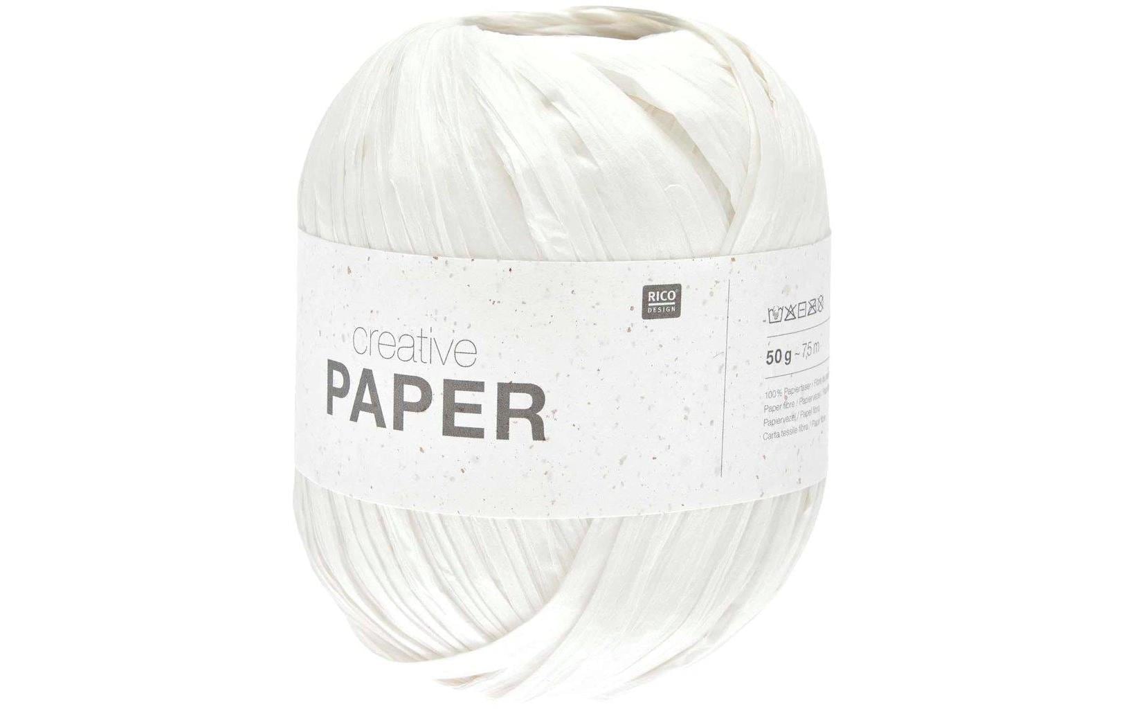 RICO Wolle Paper 50 g, 75 m, 100 % PF, weiss