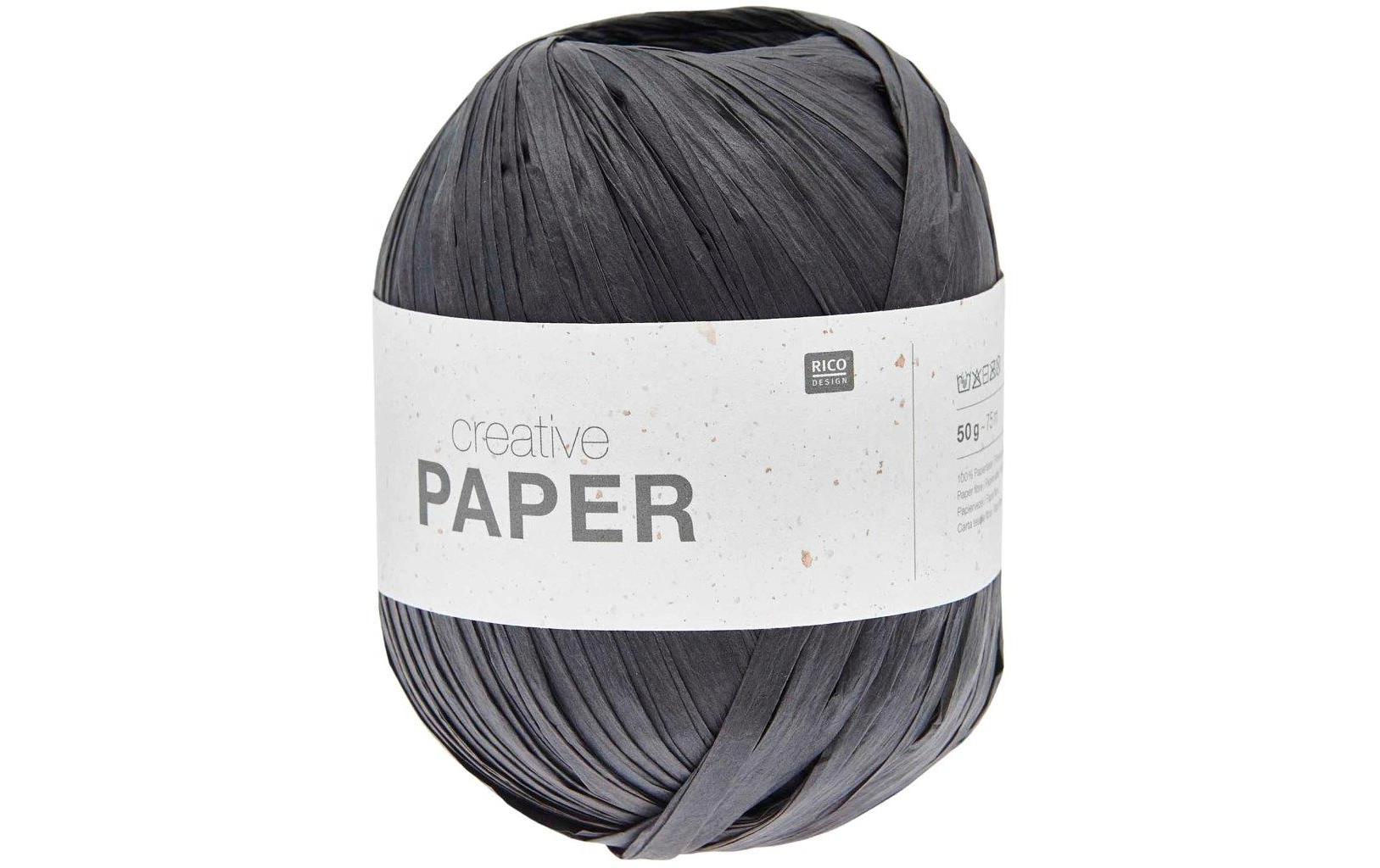 RICO Wolle Paper 50 g, 75 m, 100 % PF, schwarz