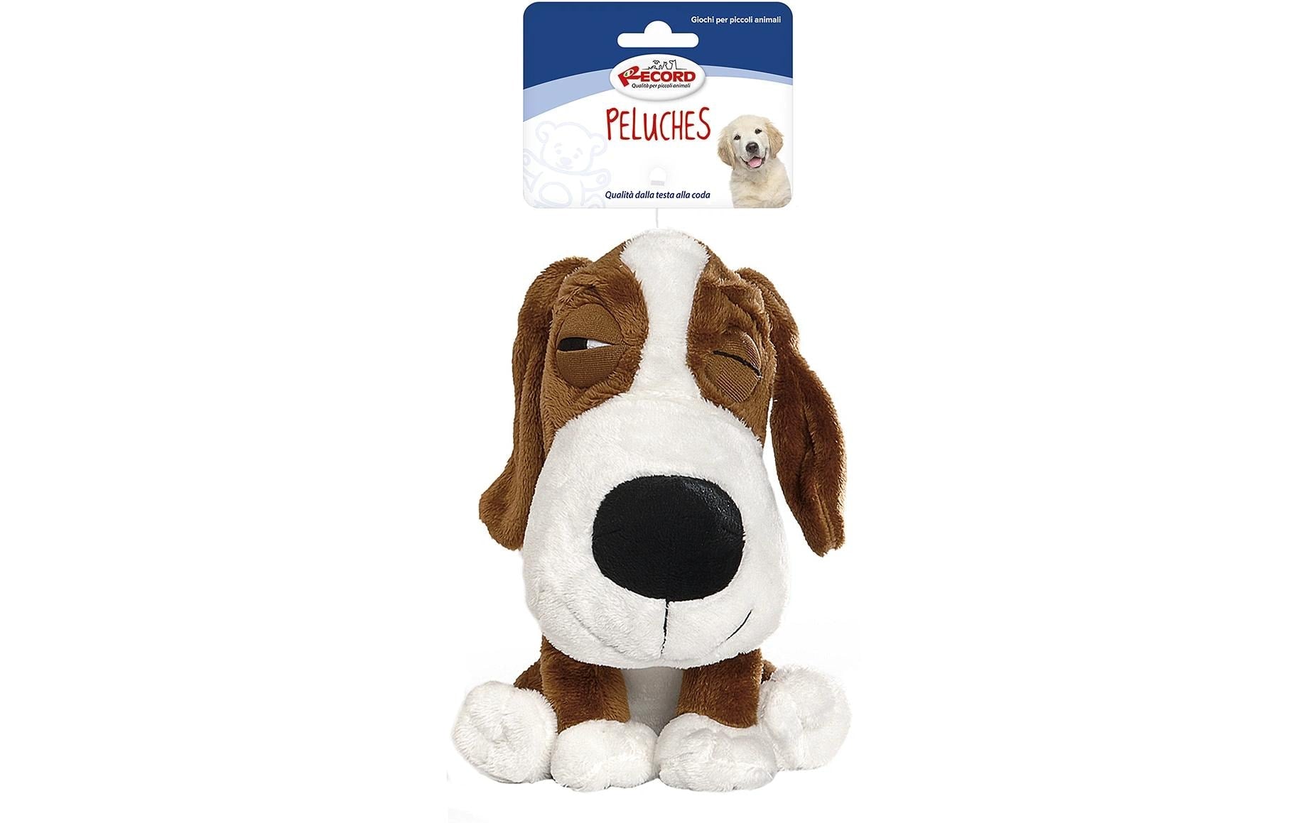 Record Plüschtier Schlauer Hund, 20 cm Farbe assortiert