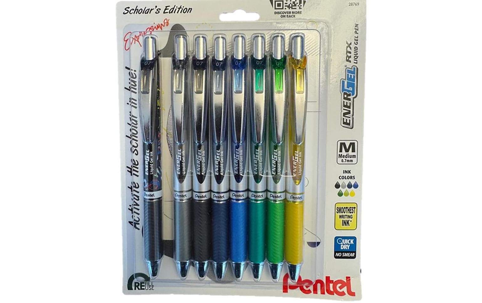 Pentel Gelroller EnerGel Xm Set Scholar 0.7mm, mehrfarbig, 8 Stk