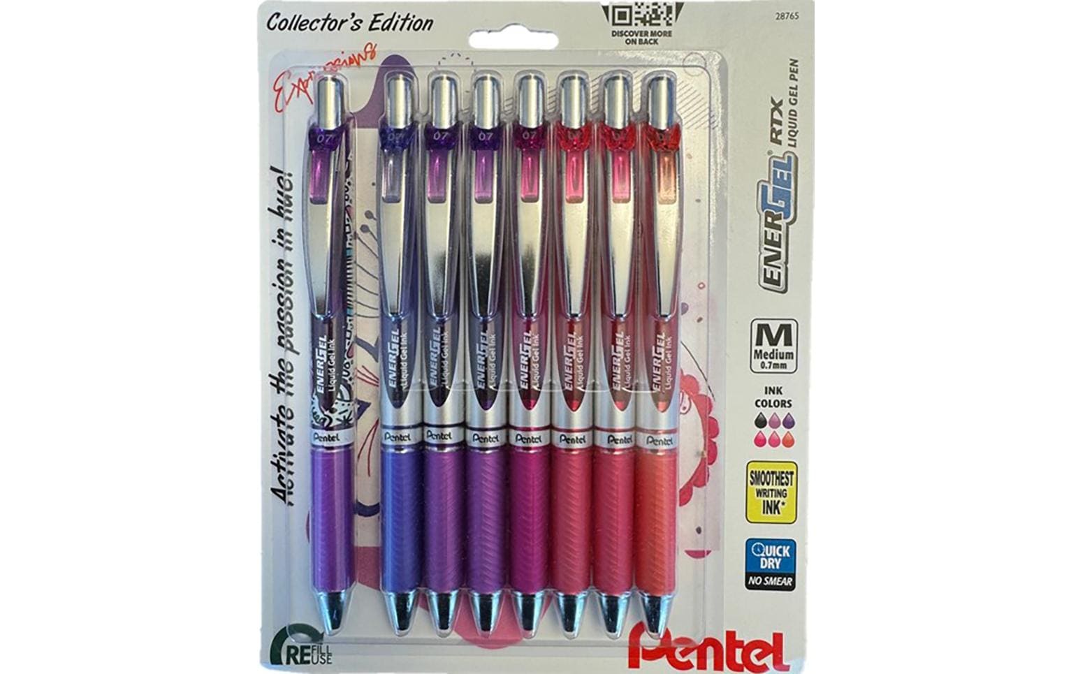 Pentel Gelroller EnerGel Xm Set Passion 0.7mm, mehrfarbig, 8 Stk