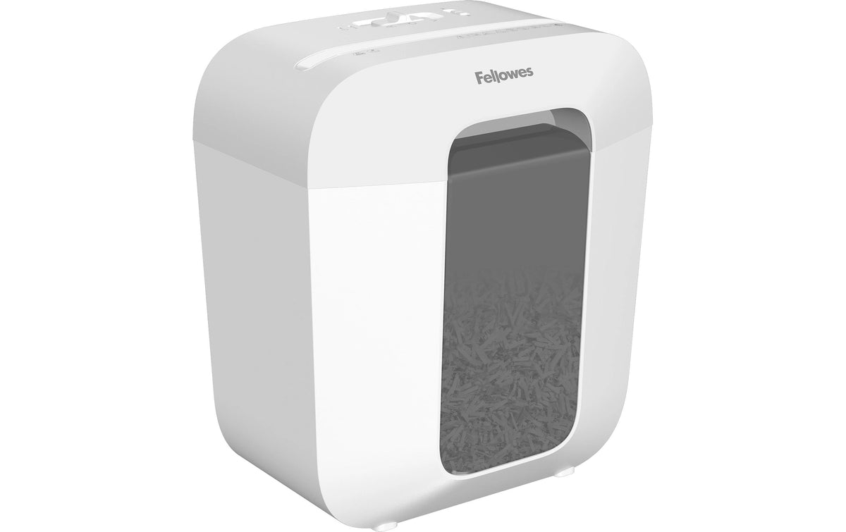 Fellowes Aktenvernichter LX25 weiss 6 Blatt, 11.5 Liter, Cross-Cut Partike, P-4