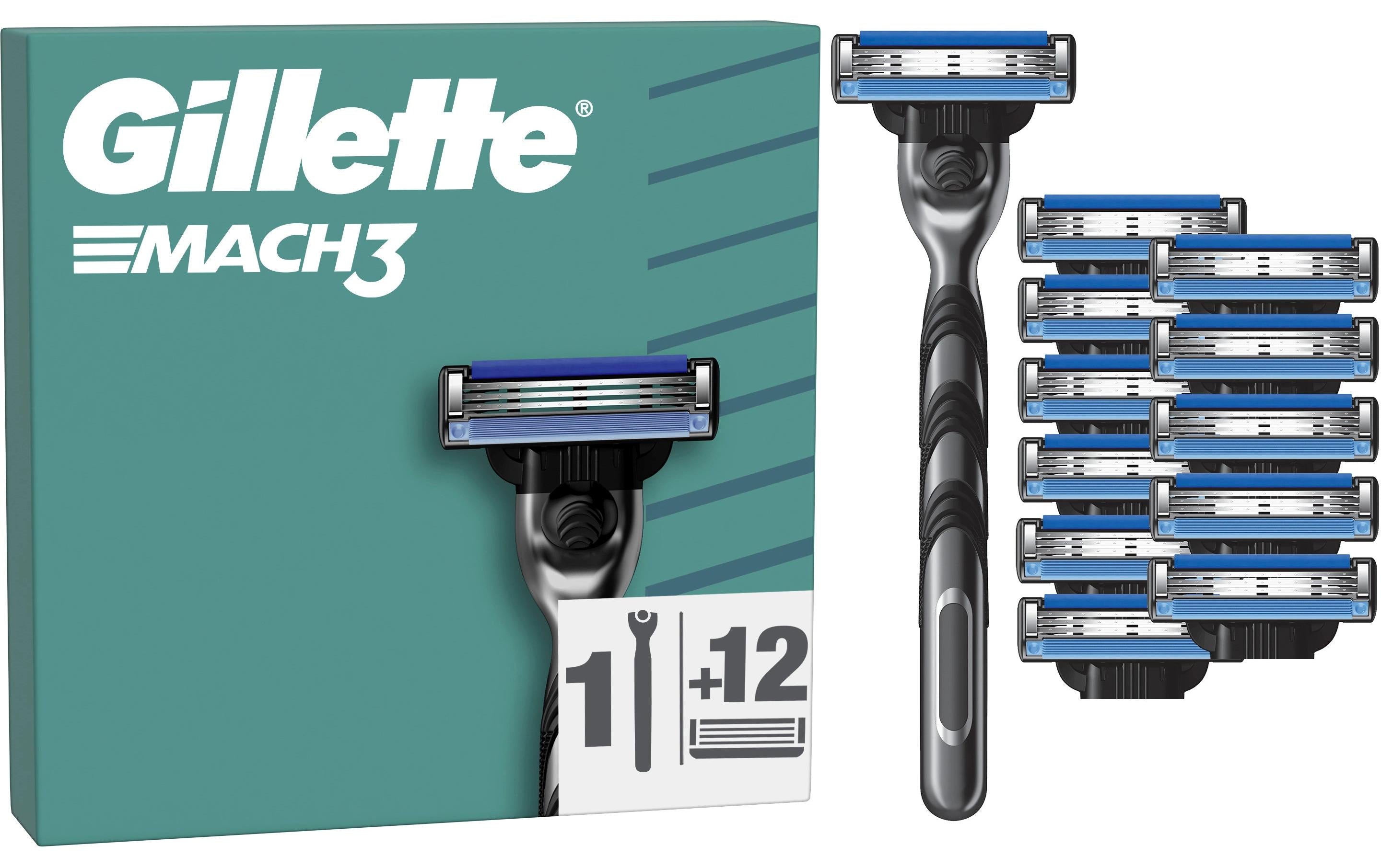 Gillette Mach3 Rasierapparat 12er 12er + Handstück