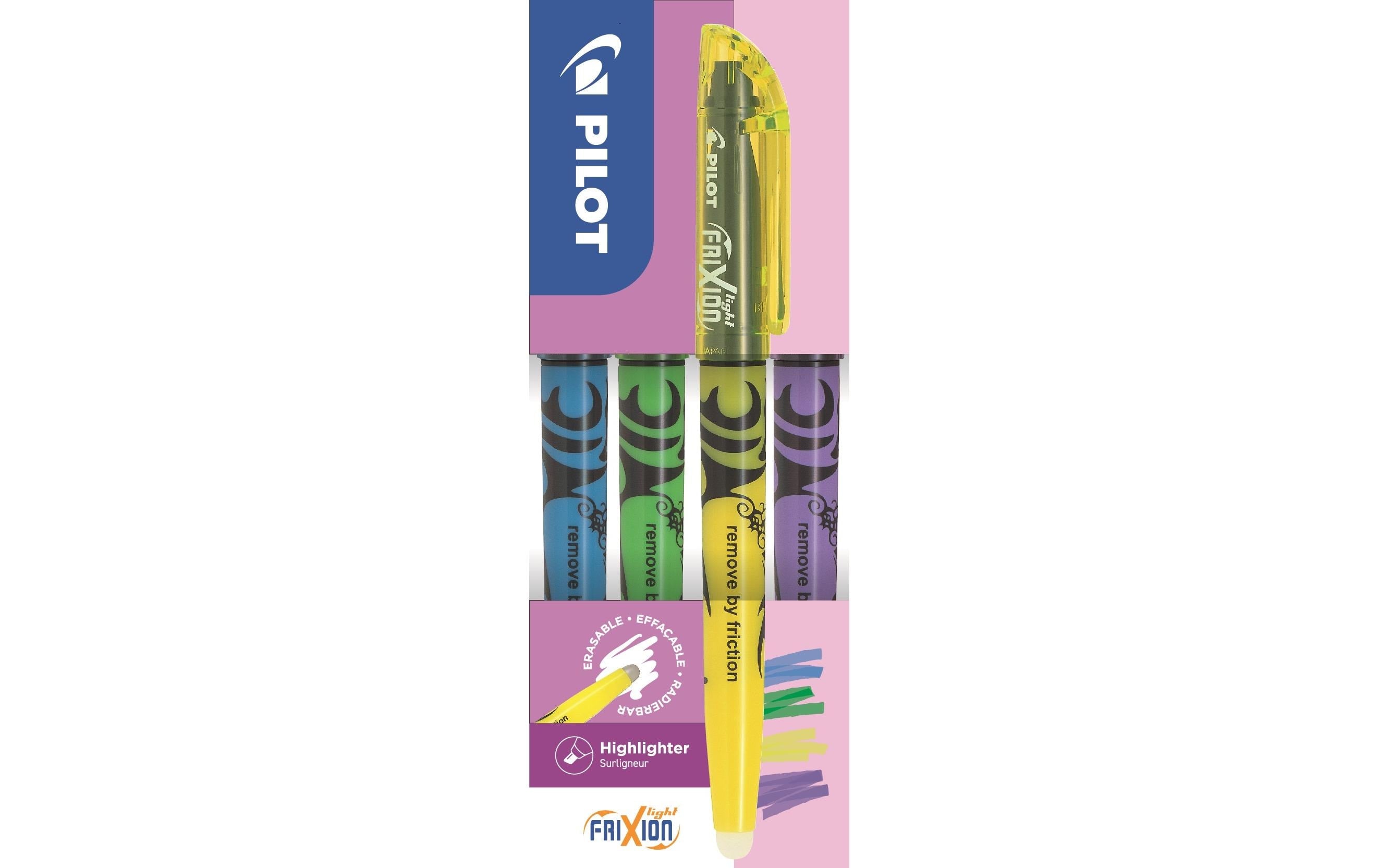 PILOT Frixion Light 4er Set blau, grün, gelb, violett