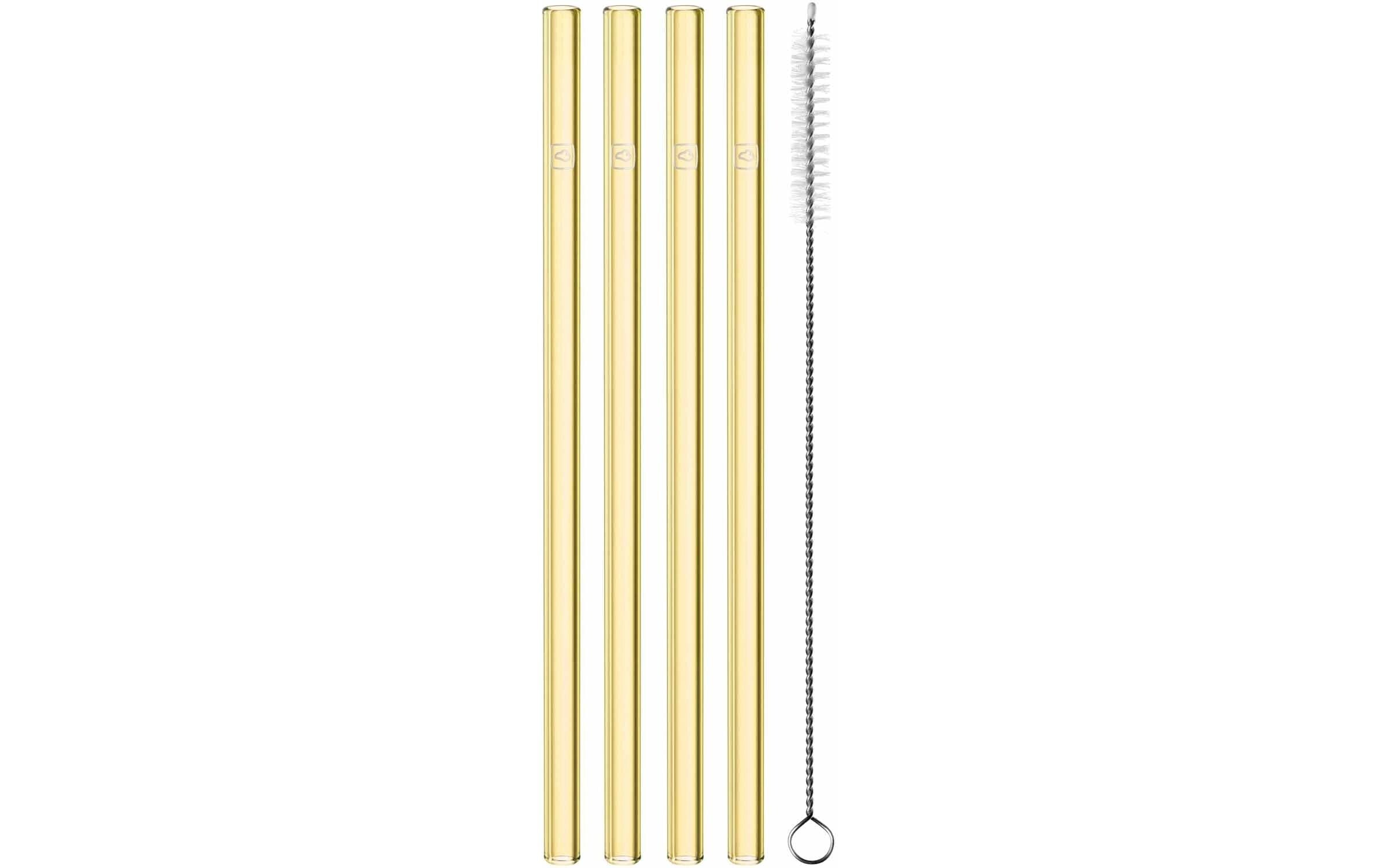 Leonardo Trinkhalm Glas 4er Set + 1 Bürste 1x4 Stück, HxB: 21x1cm