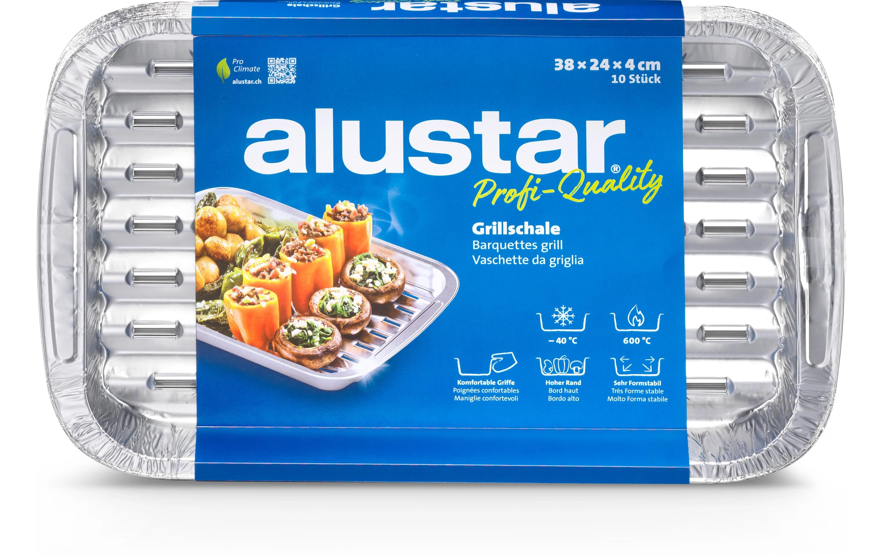 Alustar Grillschale Profi 10 Stück 38 x 24 x 4 cm