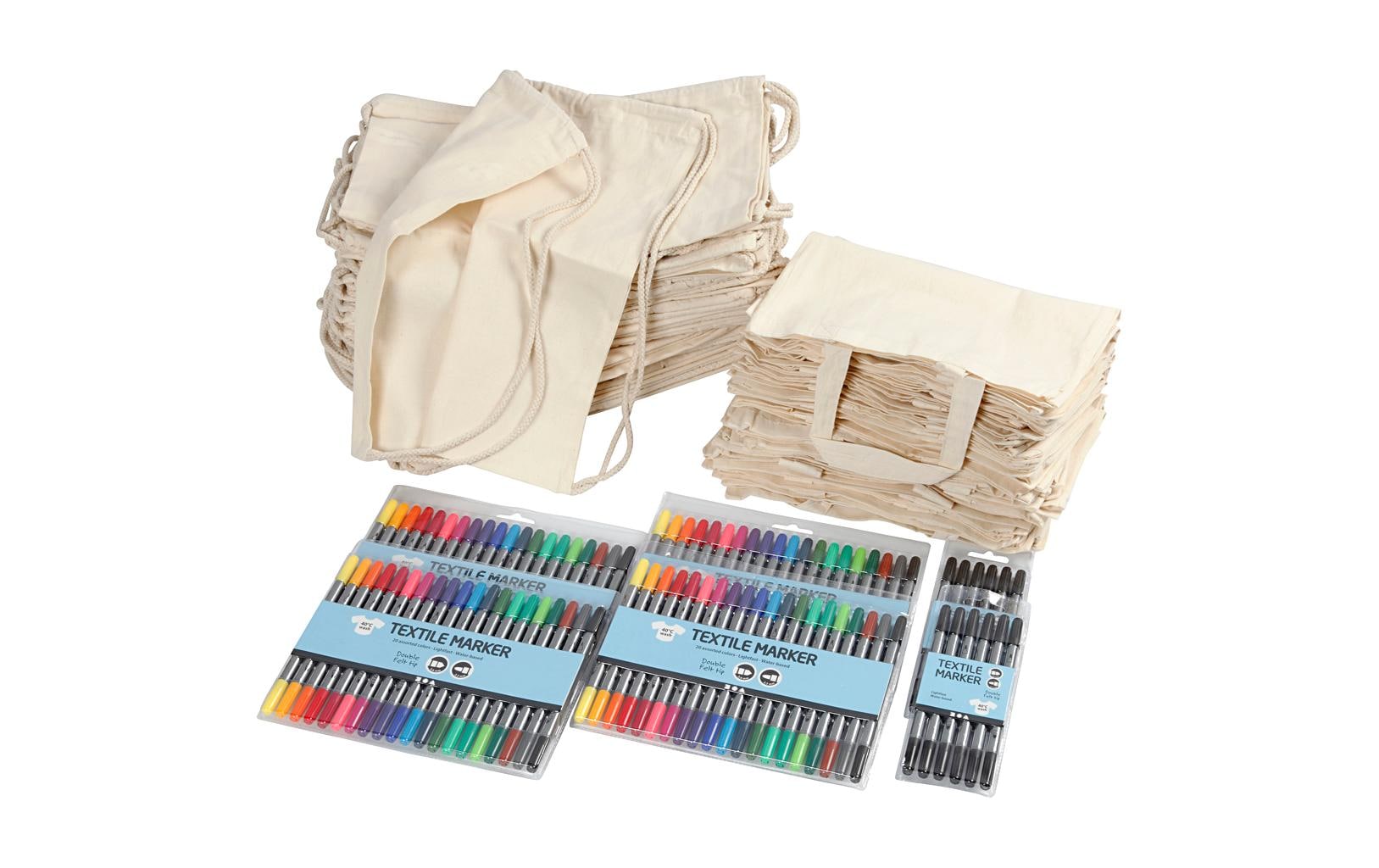 Creativ Company Textilset Stofftasche und Turnbeutel inkl. Stifte