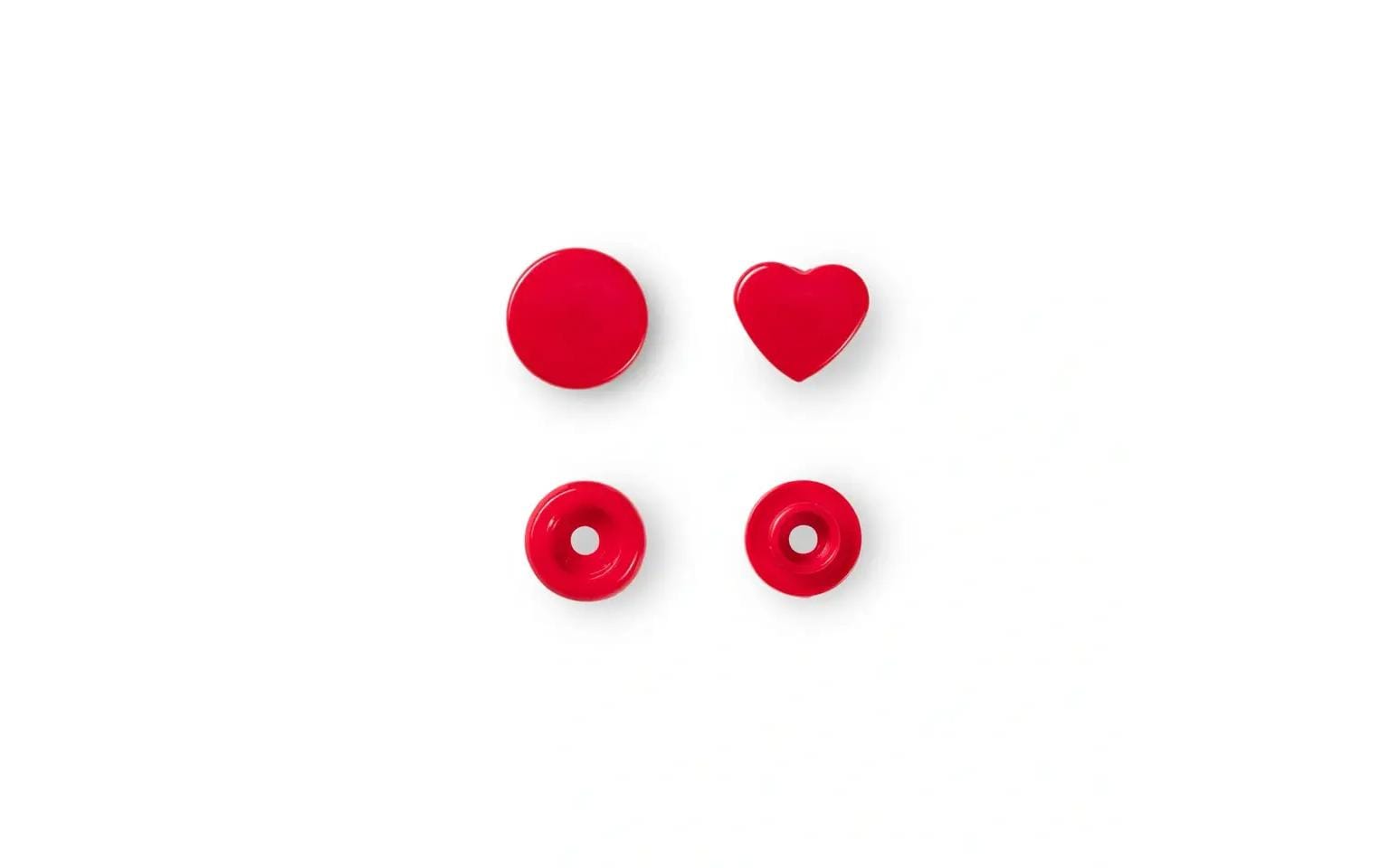 Prym Druckknopf Color Snaps Herzform, rot, 12.4 mm,  30 Stk.