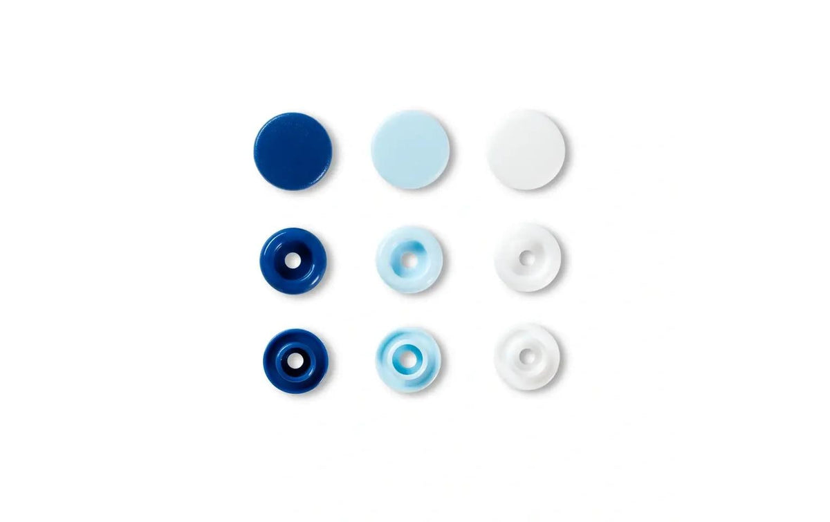 Prym Love Druckknopf Color Snaps weiss & blau, 12.4 mm,  30 Stk.