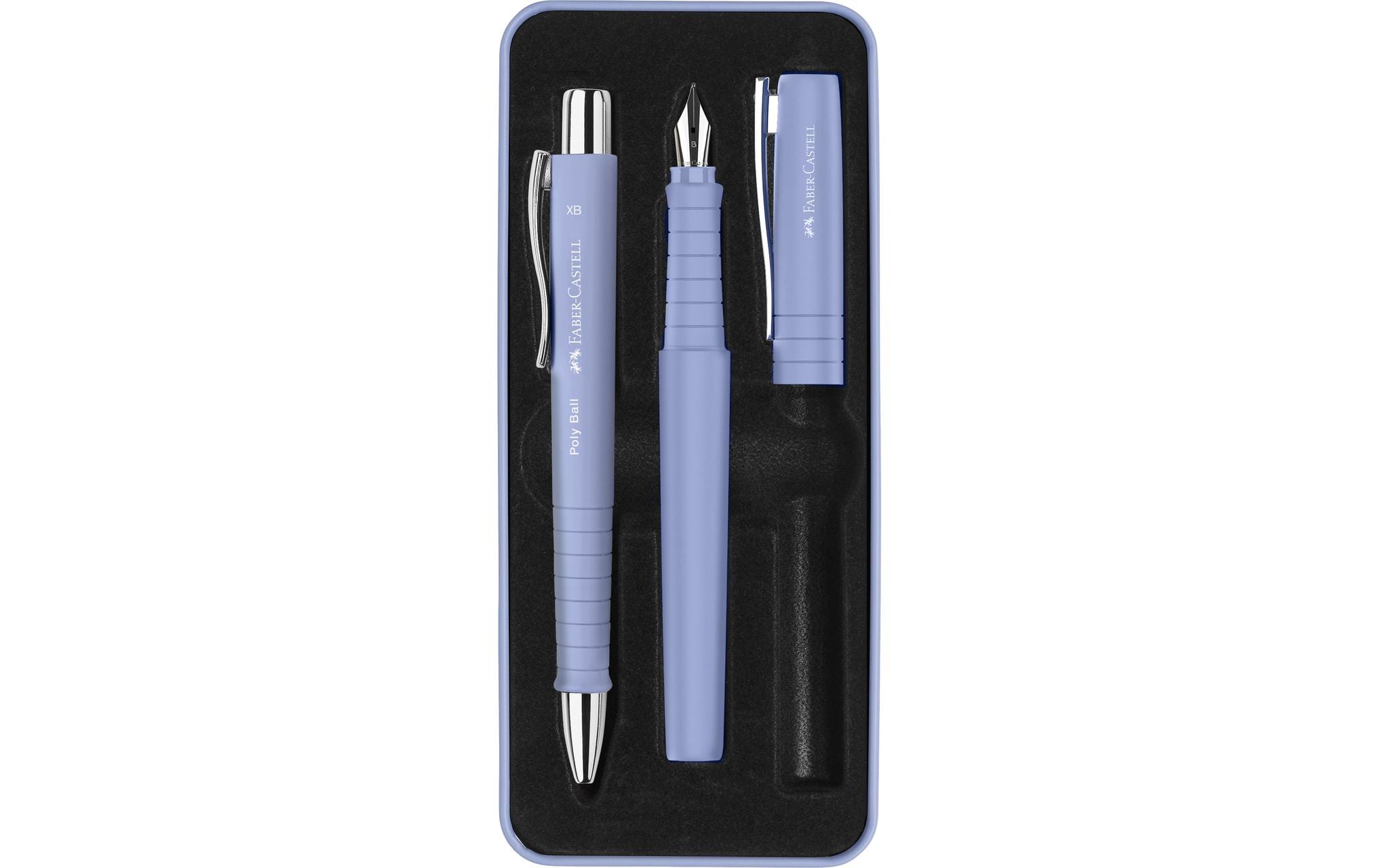 Faber-Castell Geschenkset Poly Ball pa iris 1 Füllfederhalter, 1 Kugelschreiber