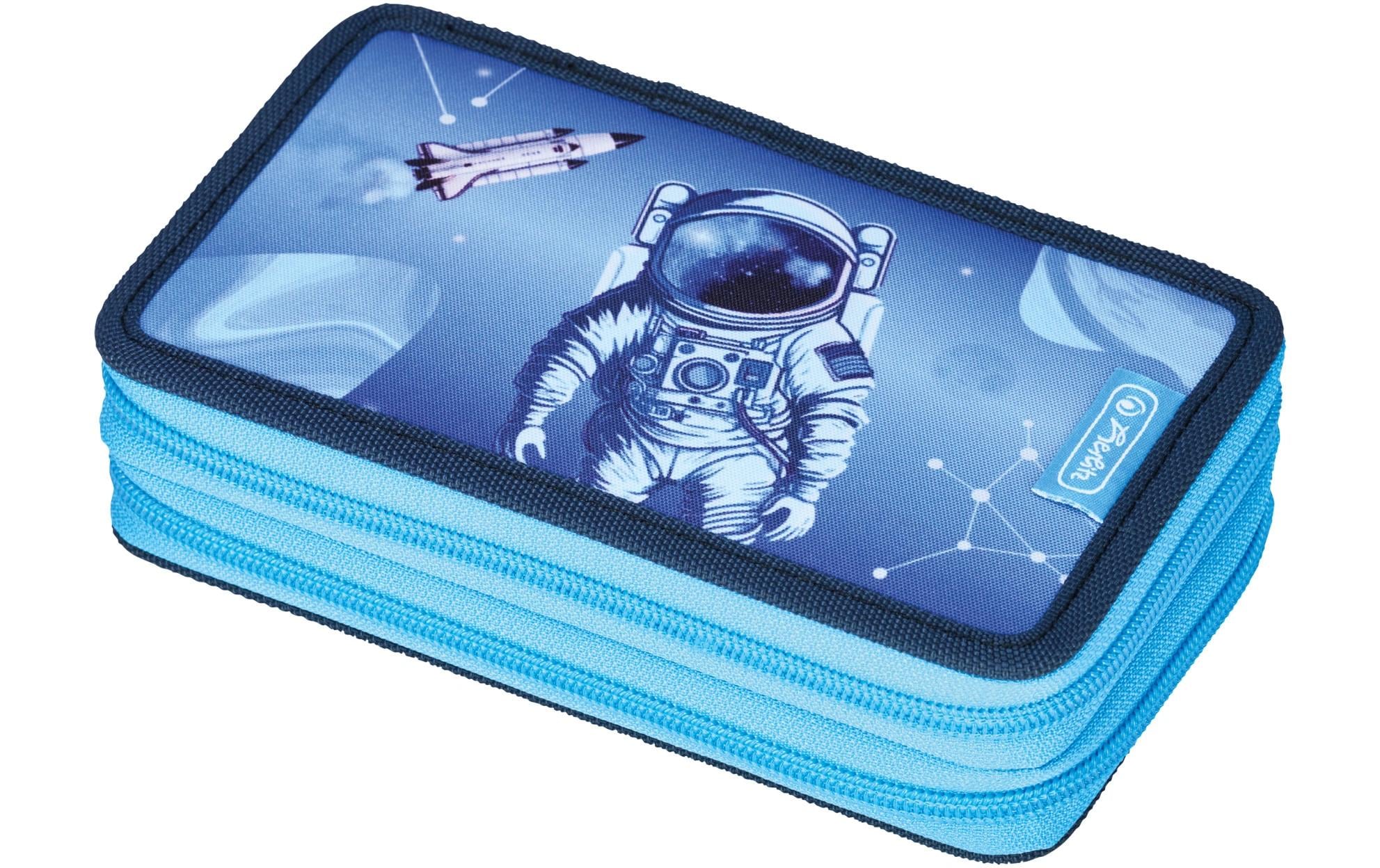 Herlitz Etui mit 2 Fächern, gefüllt 23-teilig, Cosmic Explorer