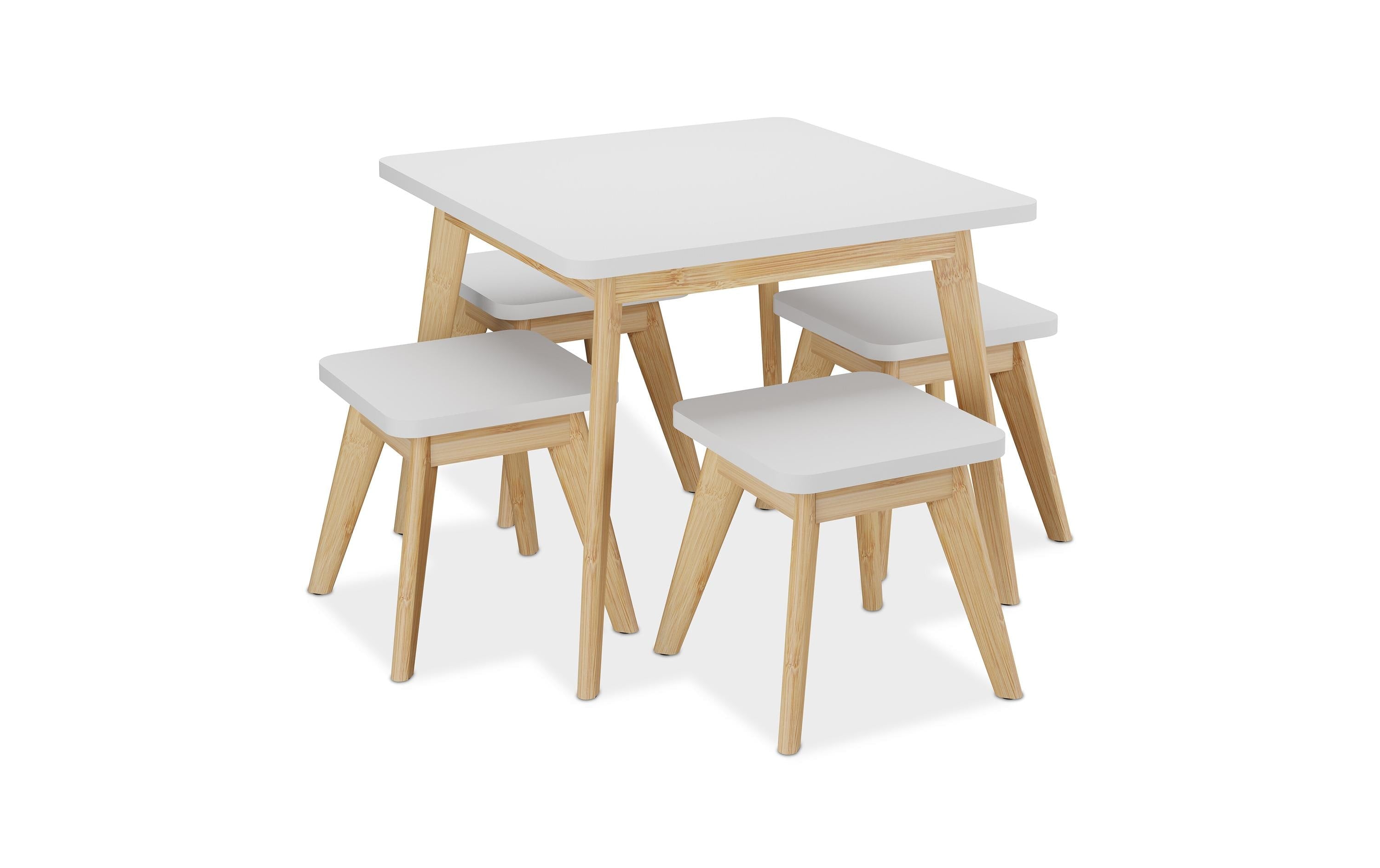 relaxdays Sitzgarnitur für Kinder 5-teilig, MDF/Bambus China