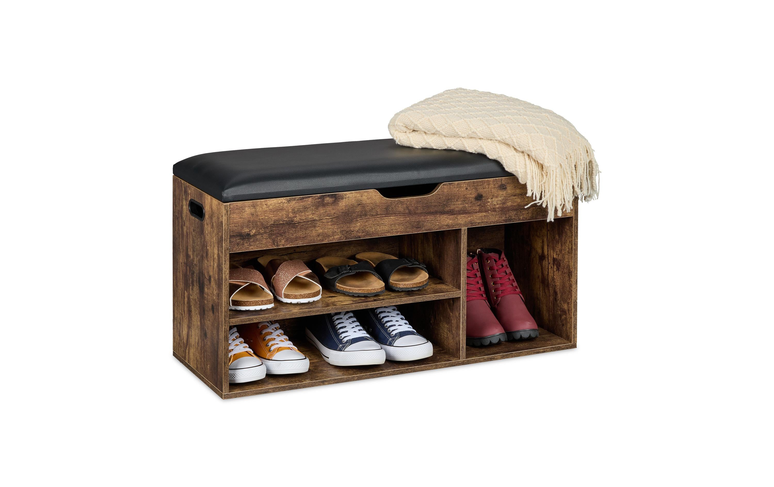 relaxdays Schuhregal mit Sitzfläche MDF China