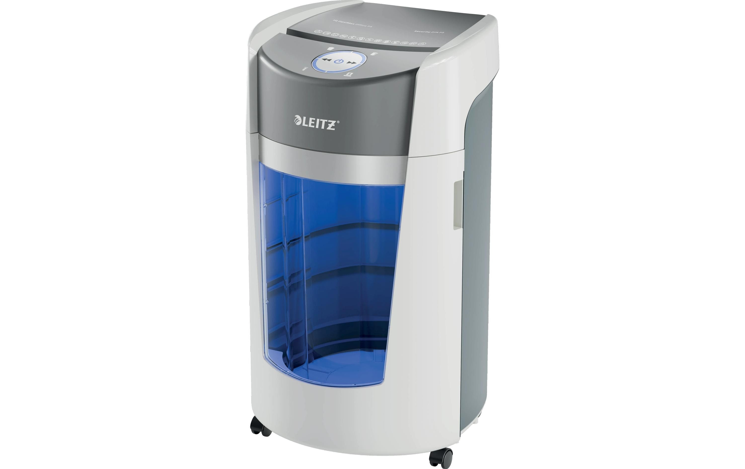 Leitz Aktenvernichter IQ OptiMax Office P-5, 10 Blatt, grau/weiss