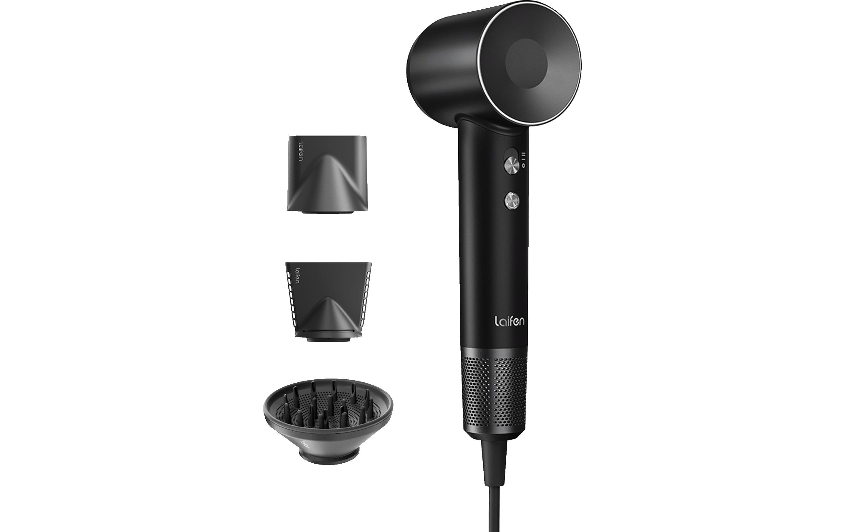 Laifen Haartrockner Swift Special Schwarz mit Diffusor, Konzentrator, Glättungsdüse