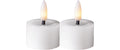 Star Trading LED Teelicht 2 Pack Flow Indoor, Weiss, 5cm  Höhe, Timerfunktion