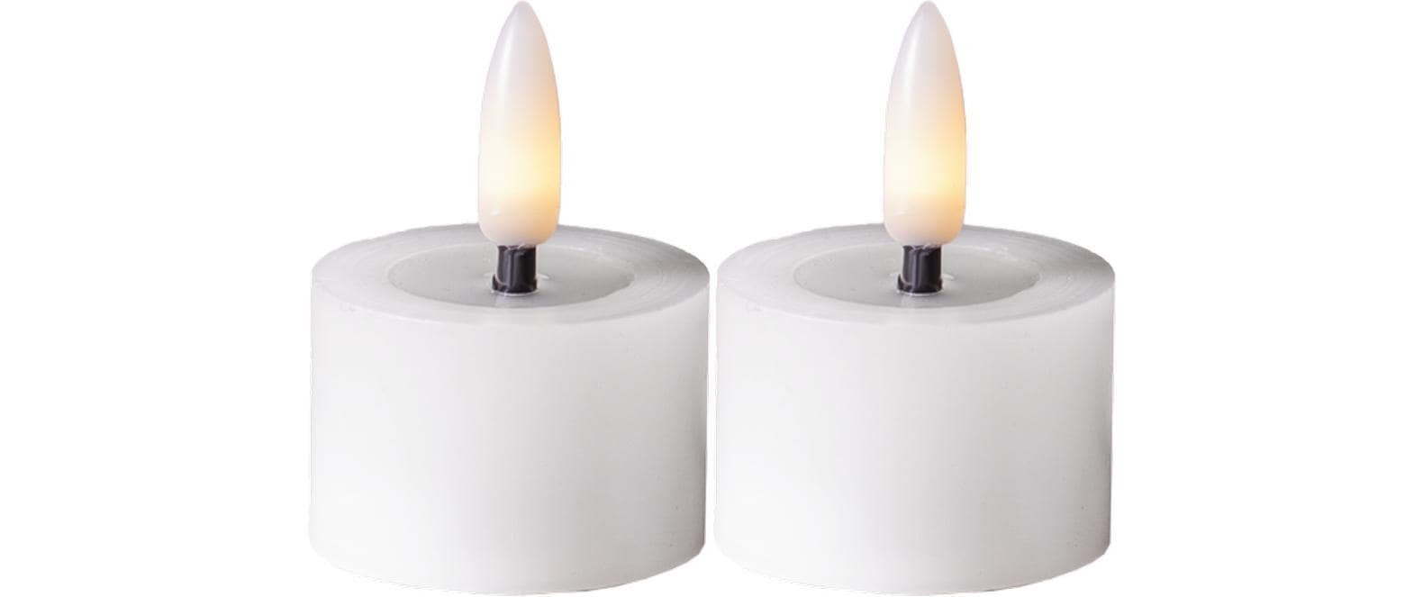 Star Trading LED Teelicht 2 Pack Flow Indoor, Weiss, 5cm  Höhe, Timerfunktion