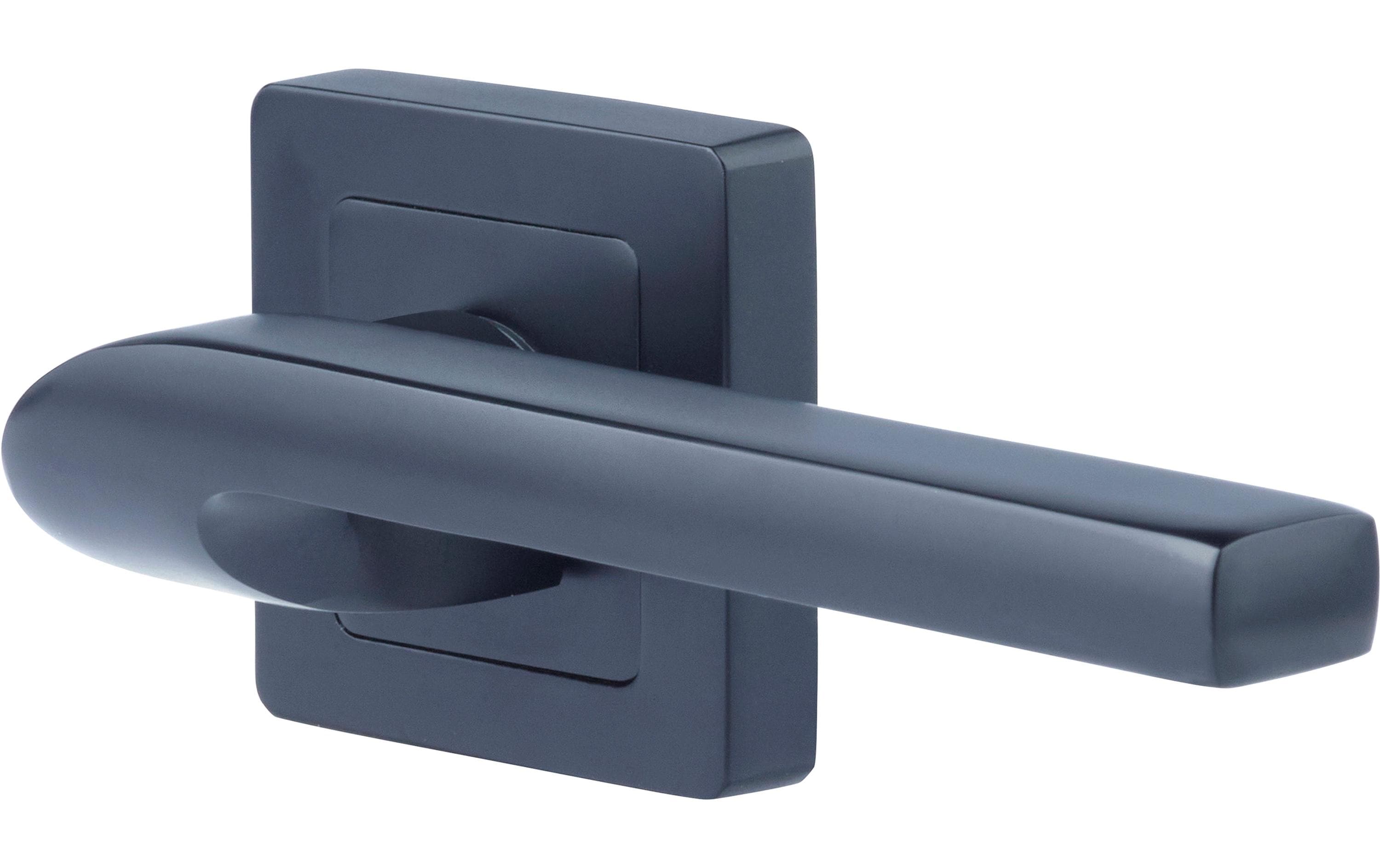 YALE Schwarzer Türgriff Siena Badezimmer Türgriff mit Knaufrosette, 8x8 mm