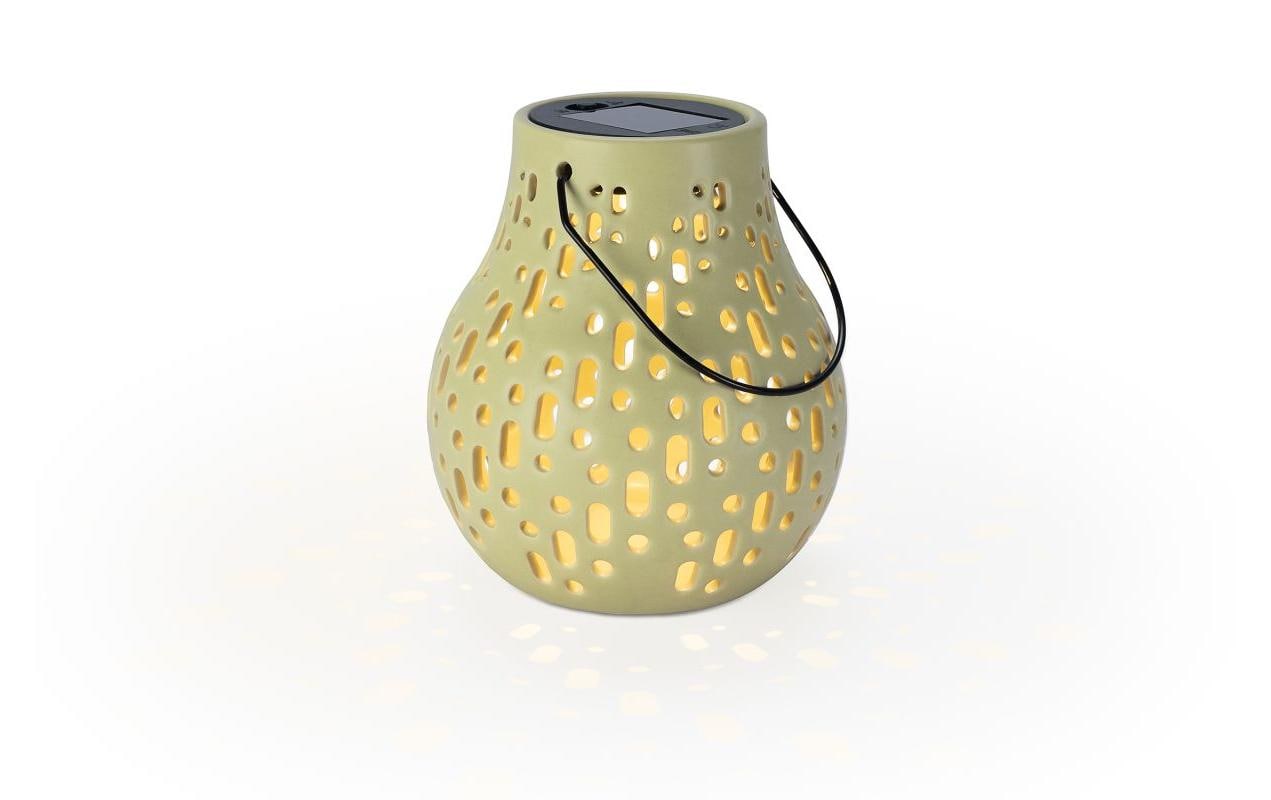 STT Solar Ceramic Lamp 1LED ww, 14x15.5cm, beige