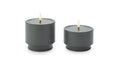 STT Ambiente Candle Set grey 2 LED, ww, D9x6.5/8.5cm