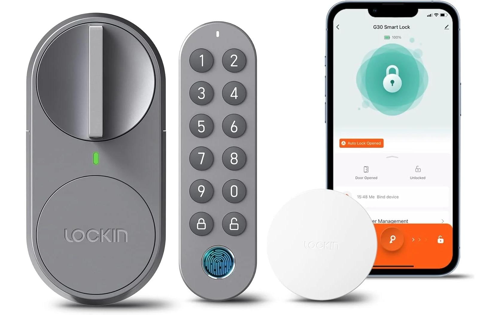 LOCKIN Smart Lock G30 (3 in 1) CH KIT Grau,Keypad Pro,WiFi,BT,CH-Platte,KABA,KESO