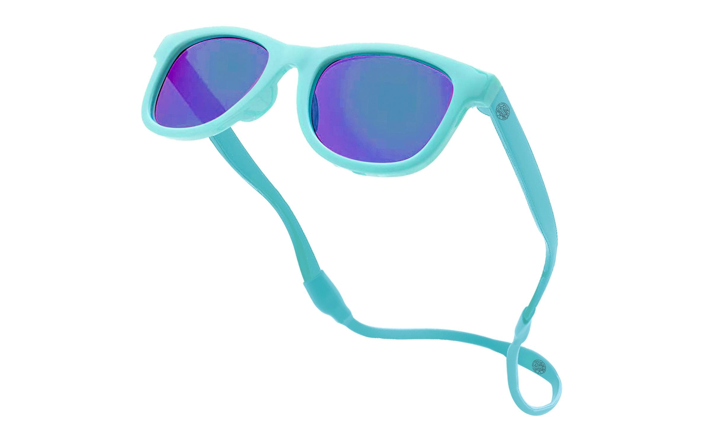 Baby Sunnies Babysonnenbrille Hellblau Band, Flexibel, polarisiert für 0–2 Jahre