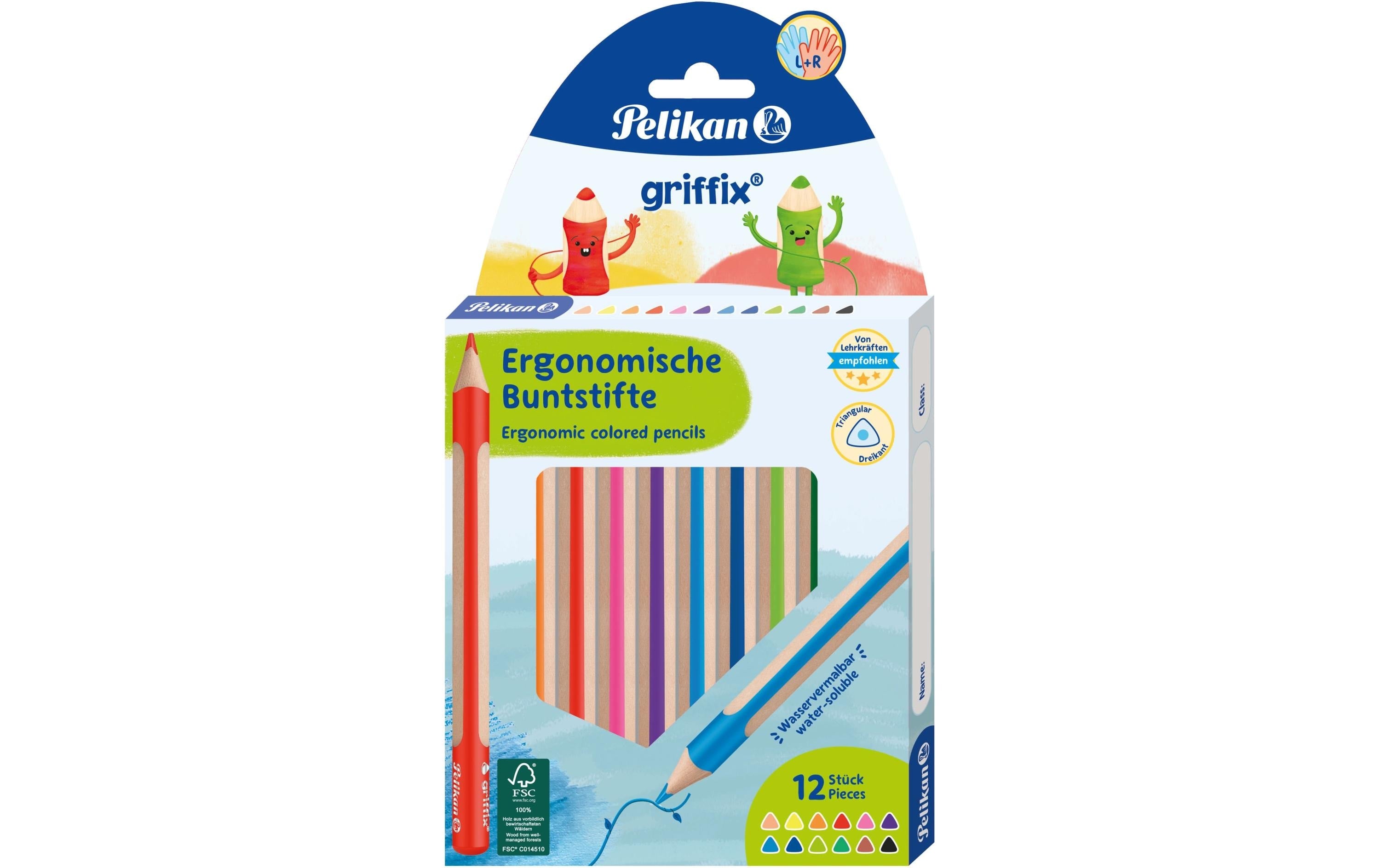 Pelikan Griffix Buntstifte 12 Farben, Hängefaltschachtel