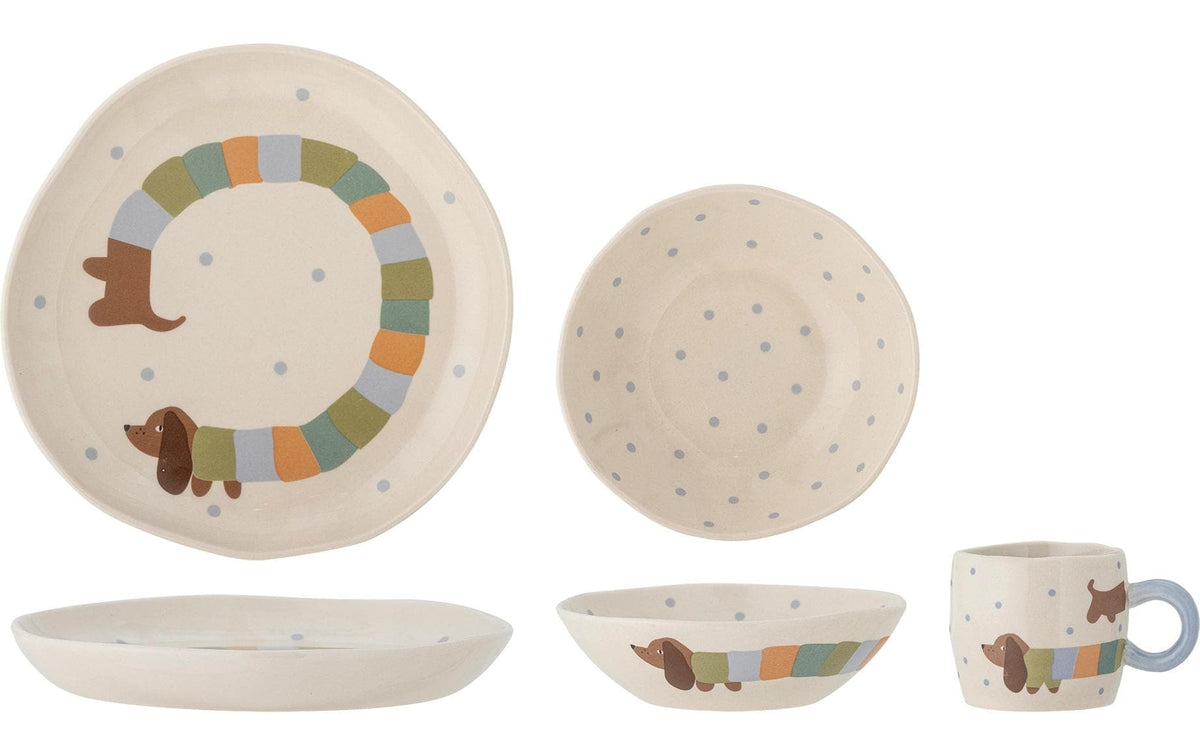 Bloomingville Geschirrset Charlie, 3er Set Steingut, 7x6/14x4/20.5x2.5 cm (DxH)
