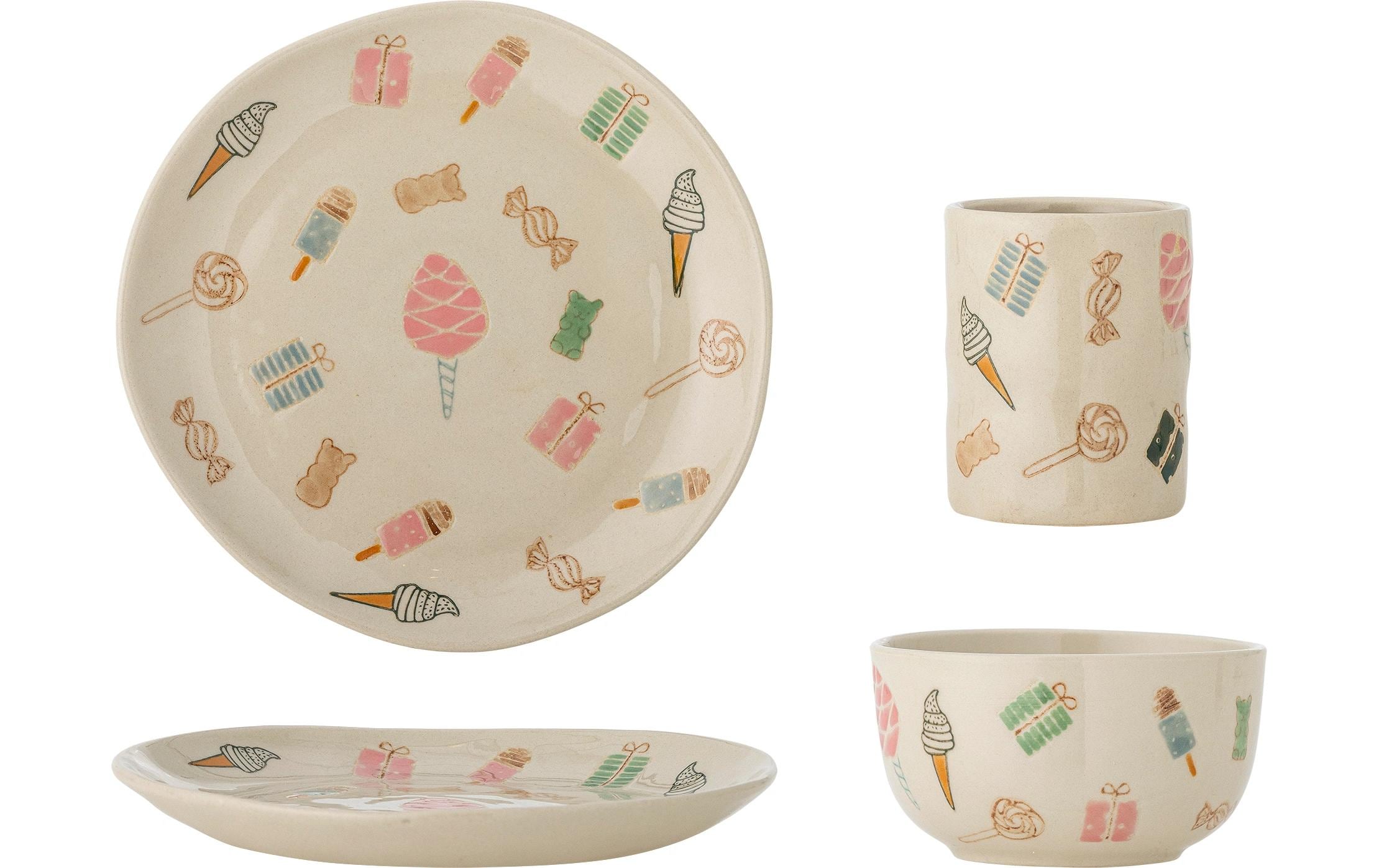 Bloomingville Geschirrset Sweets, 3er Set Steingut, 7x9/11x6/18x2 cm (DxH)