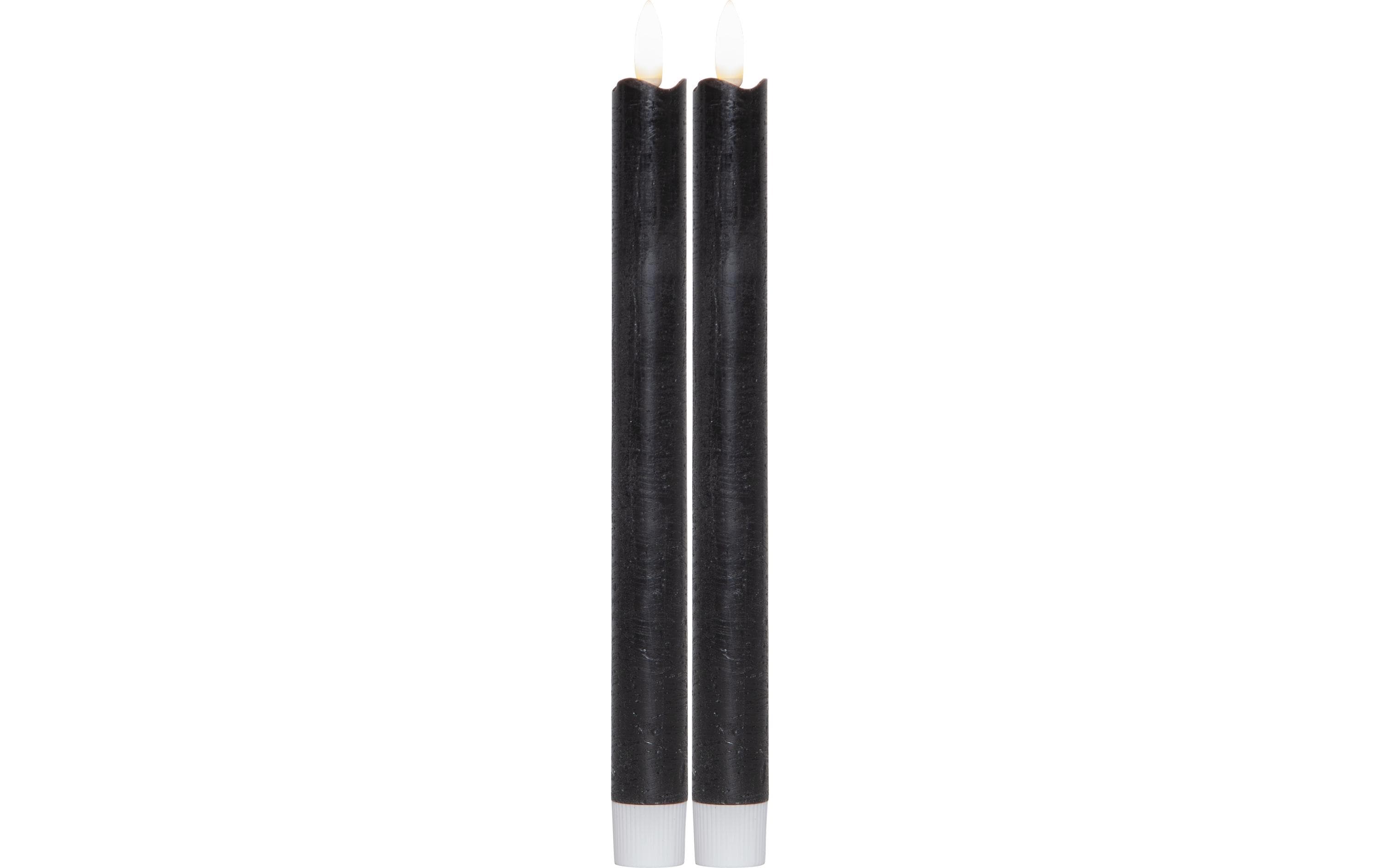 Star Trading LED Dinner Kerze 2P Flamme Indoor, Schwarz, 25 cm höhe, Timerfunktion