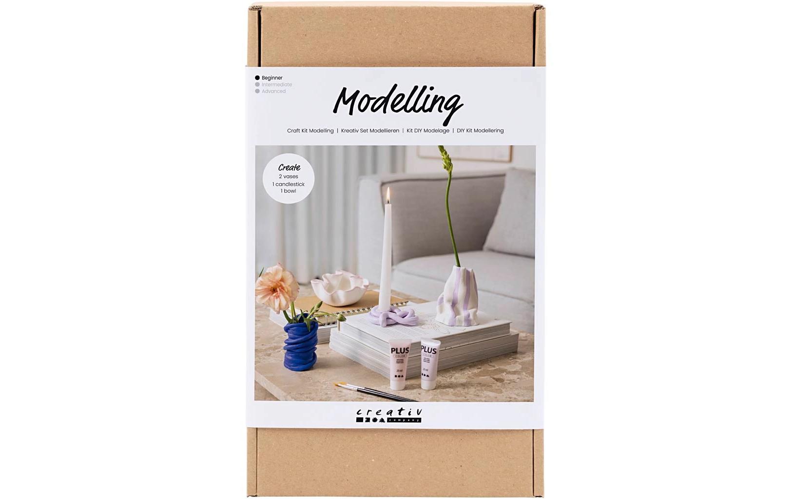 Creativ Company Bastelset Modellieren Vase + Schale