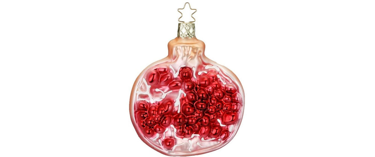 Inge Weihnachtskugel Granatapfel Glas, H: 8.5 cm, mundgeblasen