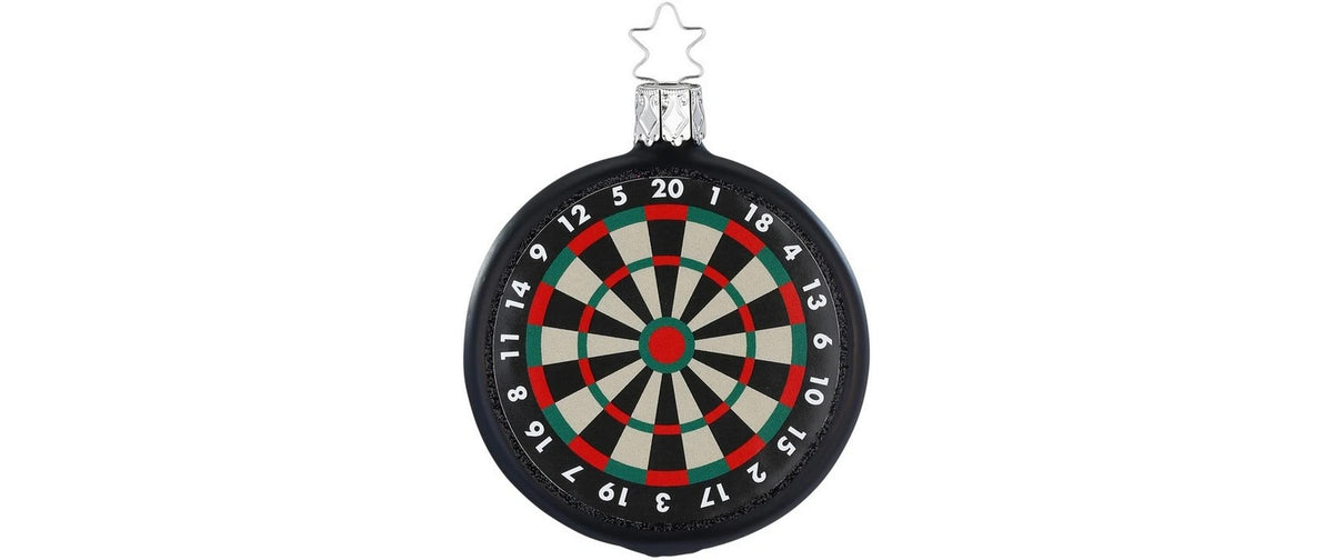 Inge Weihnachtskugel Dartscheibe Glas, H: 8 cm, mundgeblasen