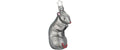 Inge Weihnachtskugel Ratte, Grau Glas, H: 10 cm, mundgeblasen