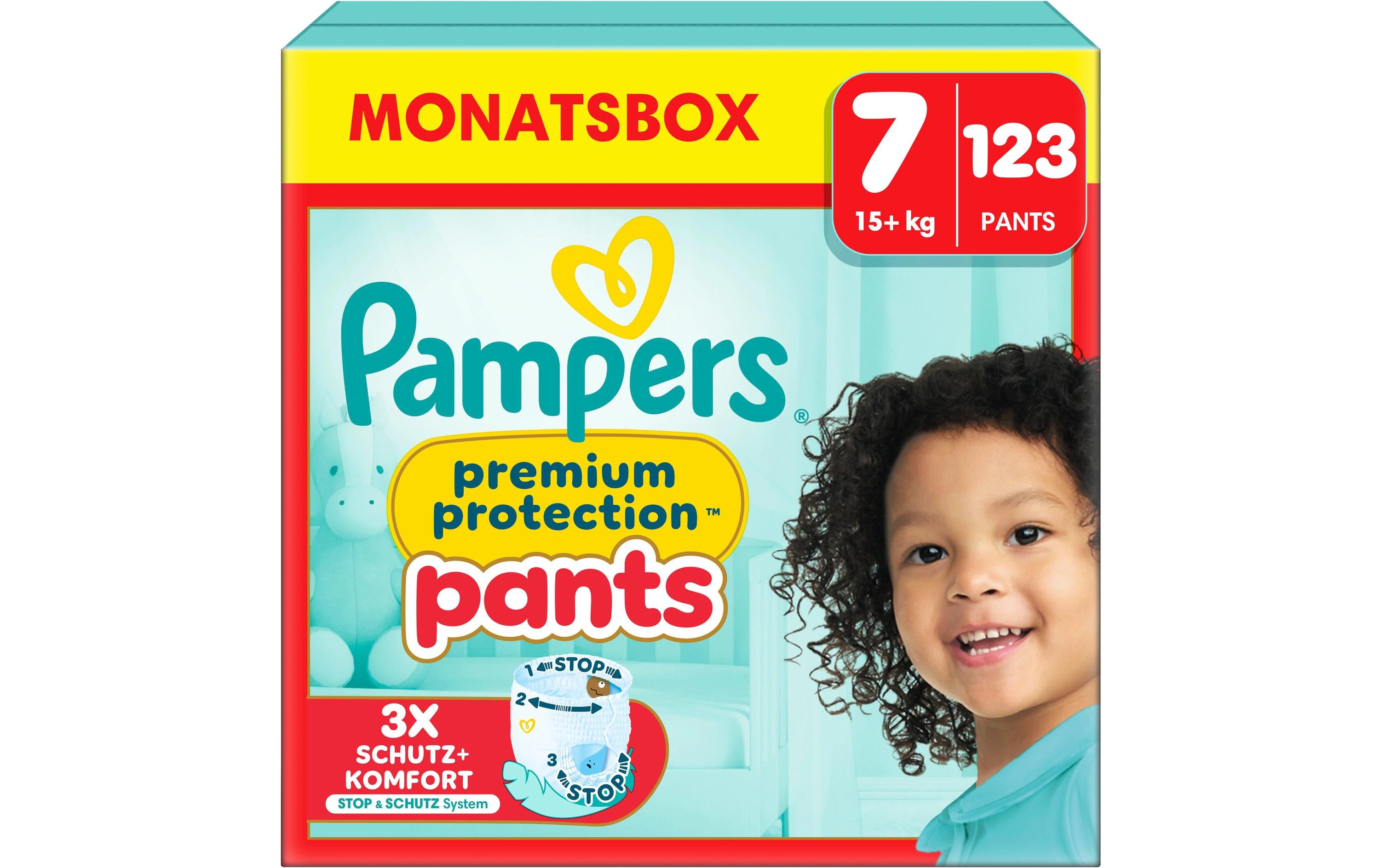Pampers Premium Protection Pants Gr.7 Extra Large 17+kg Monatsbox / 123 Stück