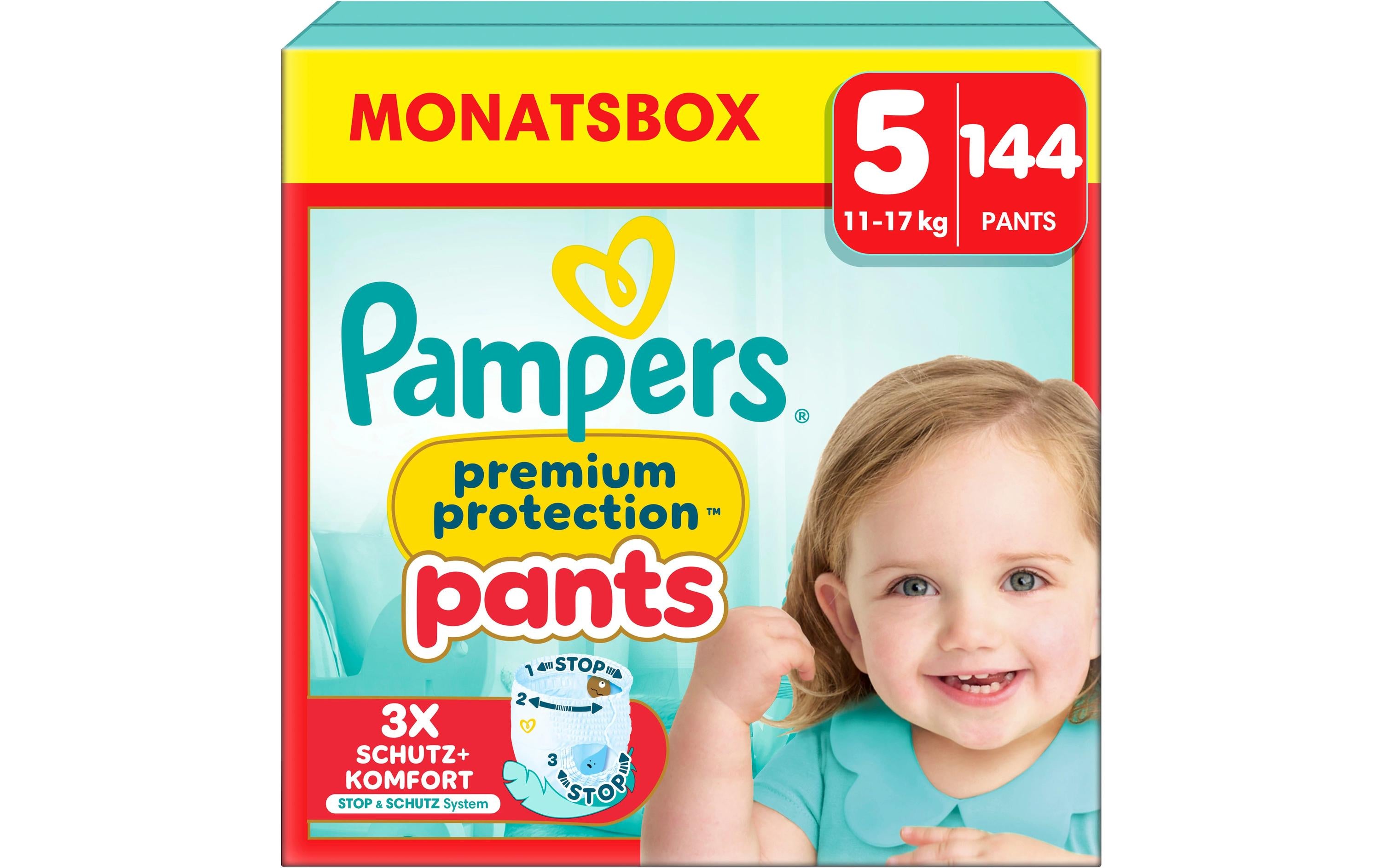 Pampers Premium Protection Pants Gr.5 Junior 12-17kg Monatsbox / 144 Stück