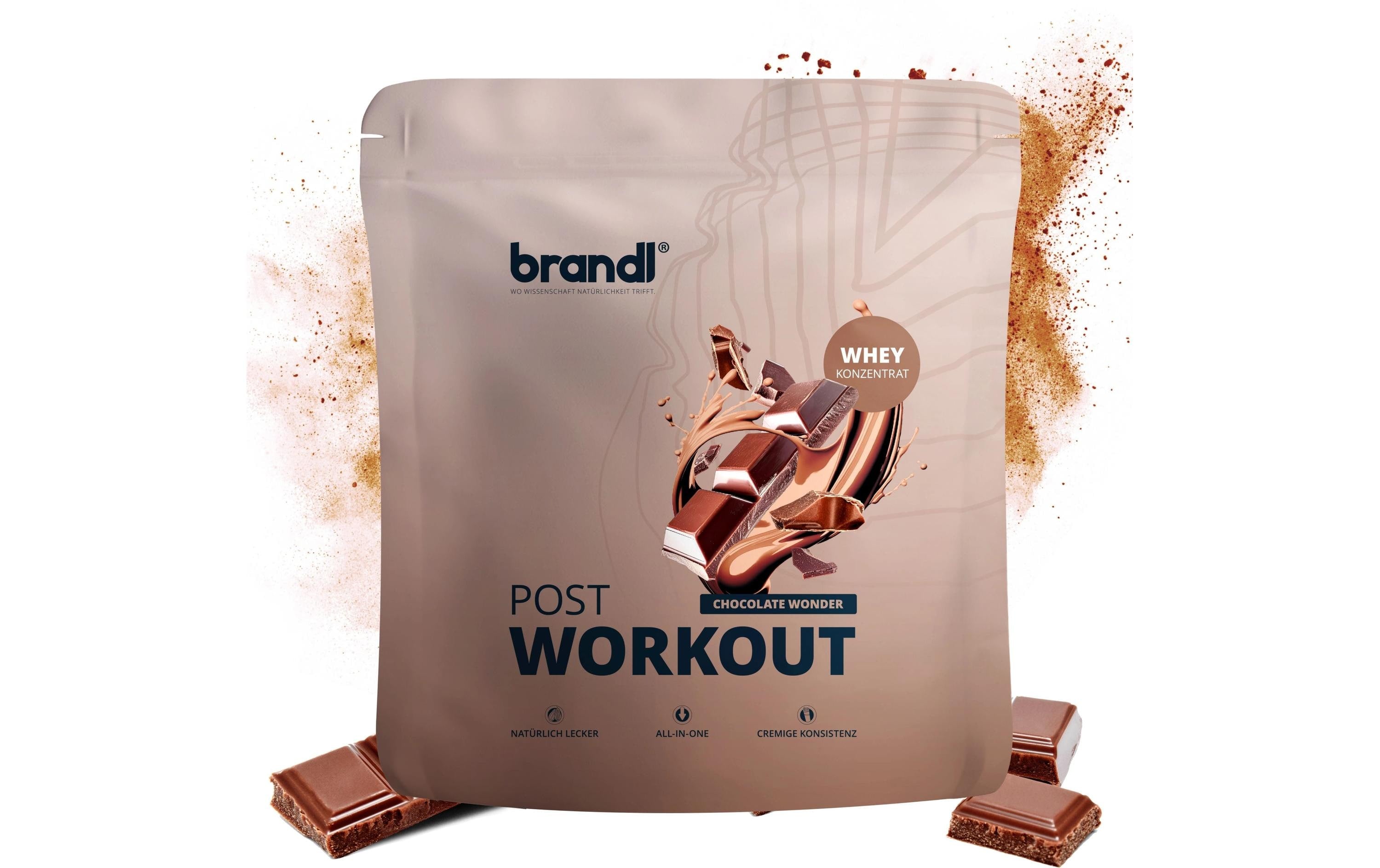 Brandl Post Workout 2.0 Whey Beutel: 1000g, Chocolate Wonder