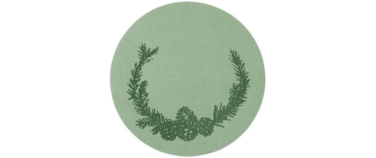 H&J Tischset 1 Stück, Grün 38 cm, Textil, Filz