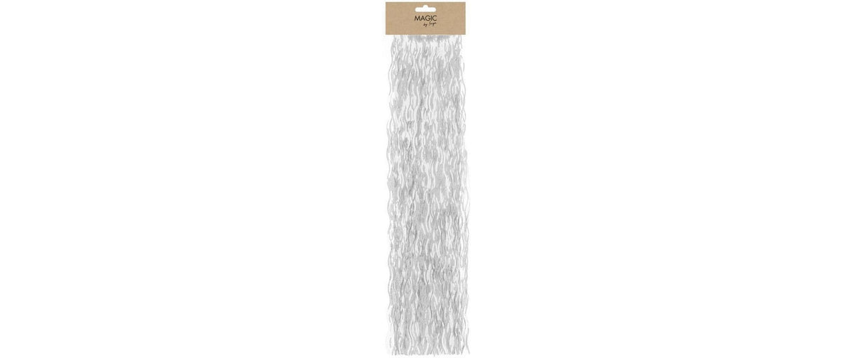 H&J Lametta gewellt, Weiss Kunststoff, 50 cm