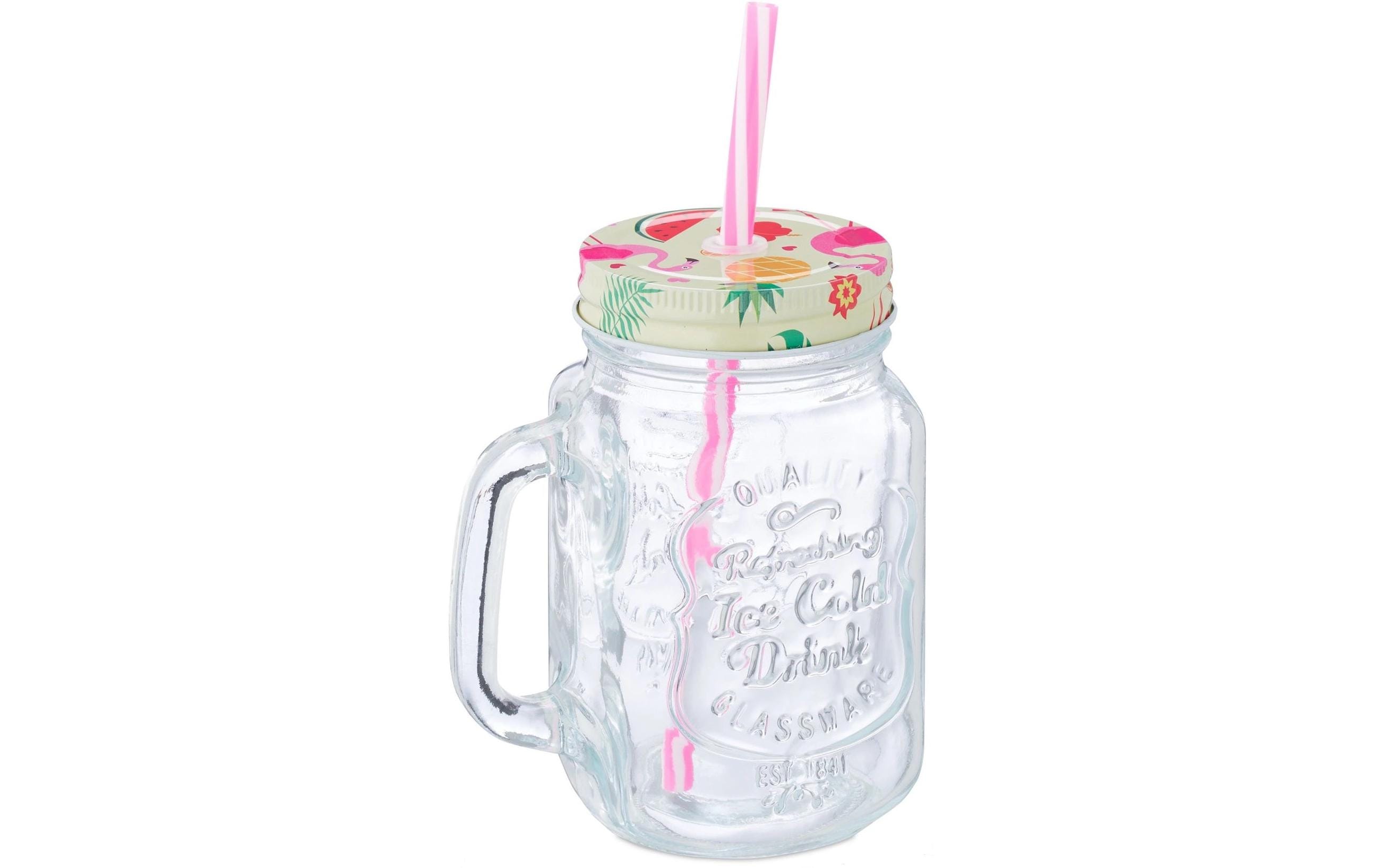 relaxdays Trinkglas Flamingo 12er Set Glas, 500ml