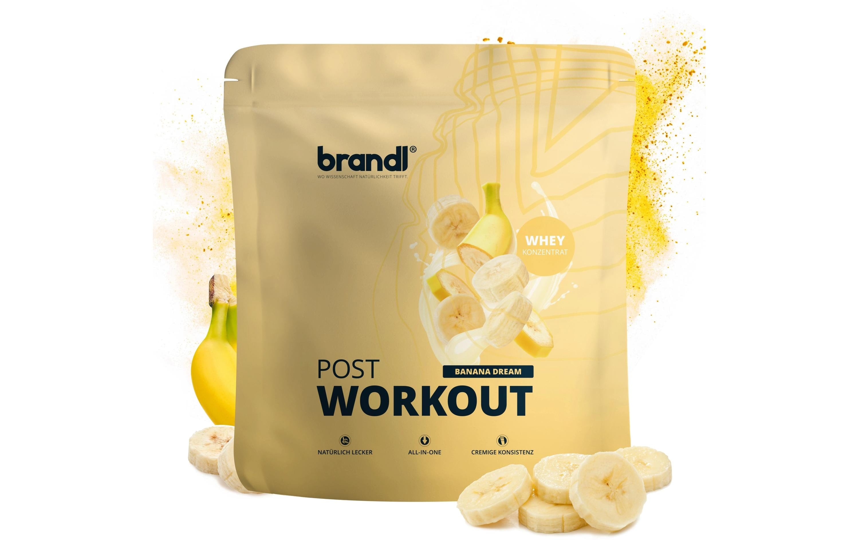 Brandl Post Workout 2.0 Whey Beutel: 1000g, Banana Dream