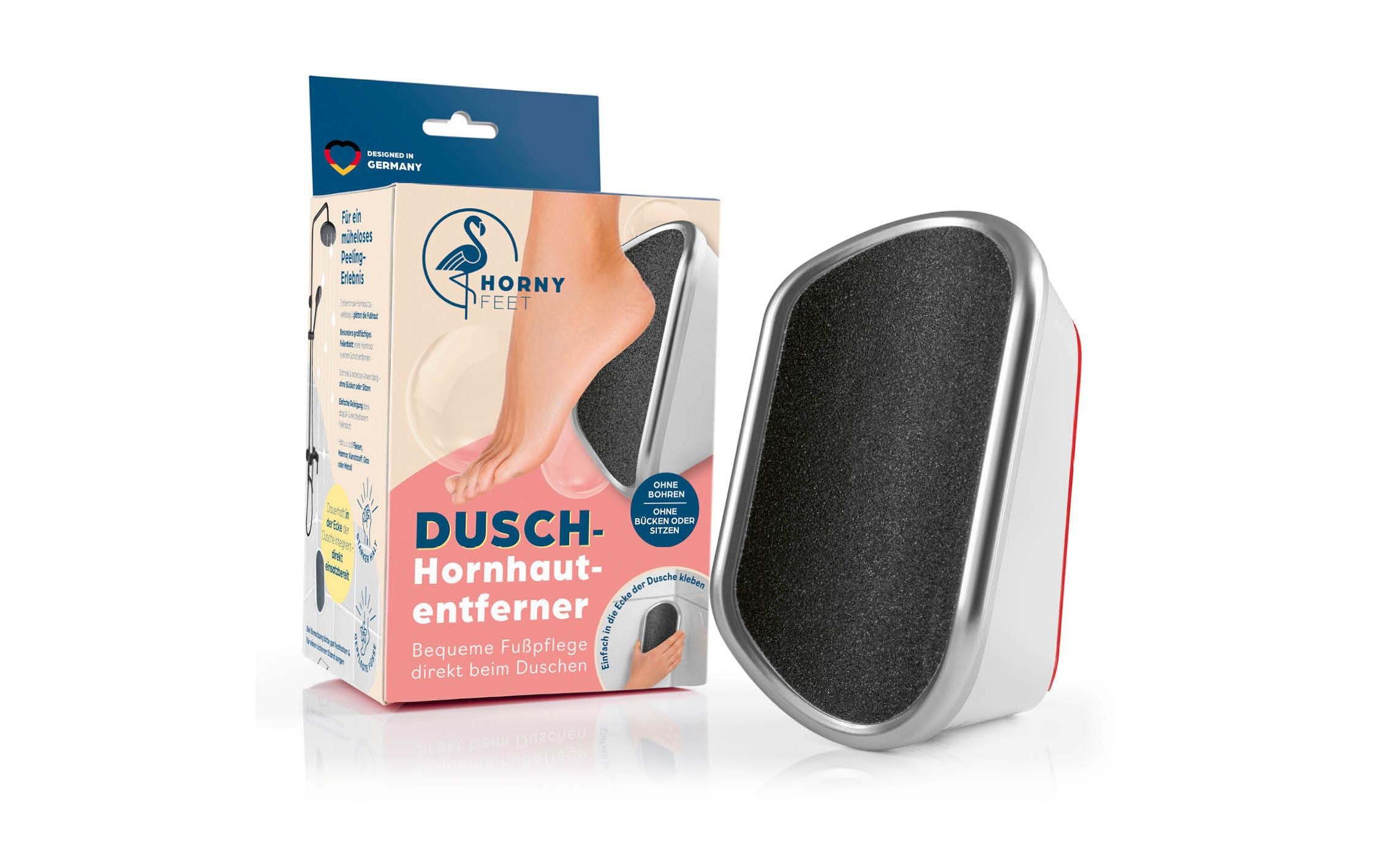 HornyFeet Hornhautfeile Montierbare Lösung Dusche