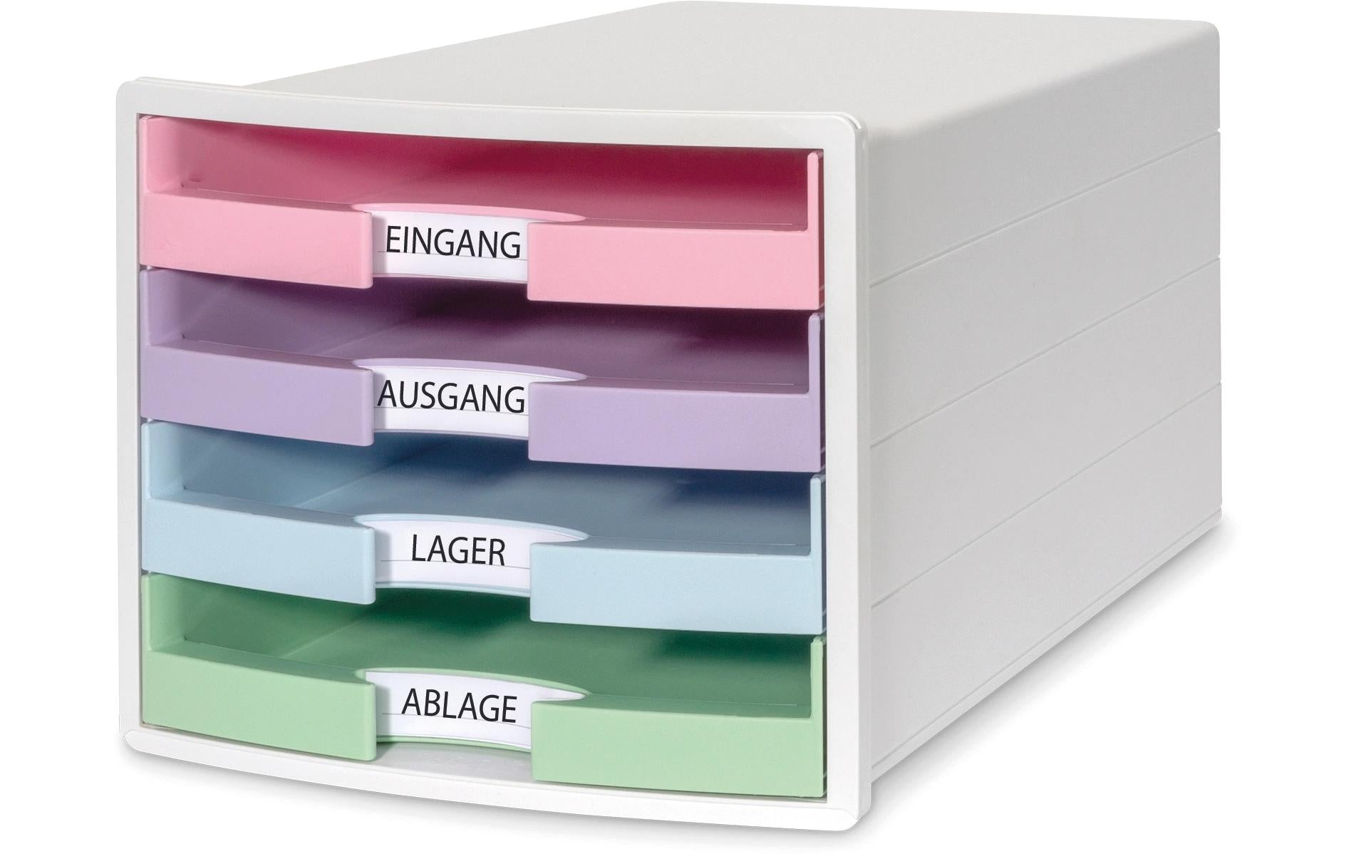HAN Schubladenbox Impuls white-klinker 4 offene Schubladen