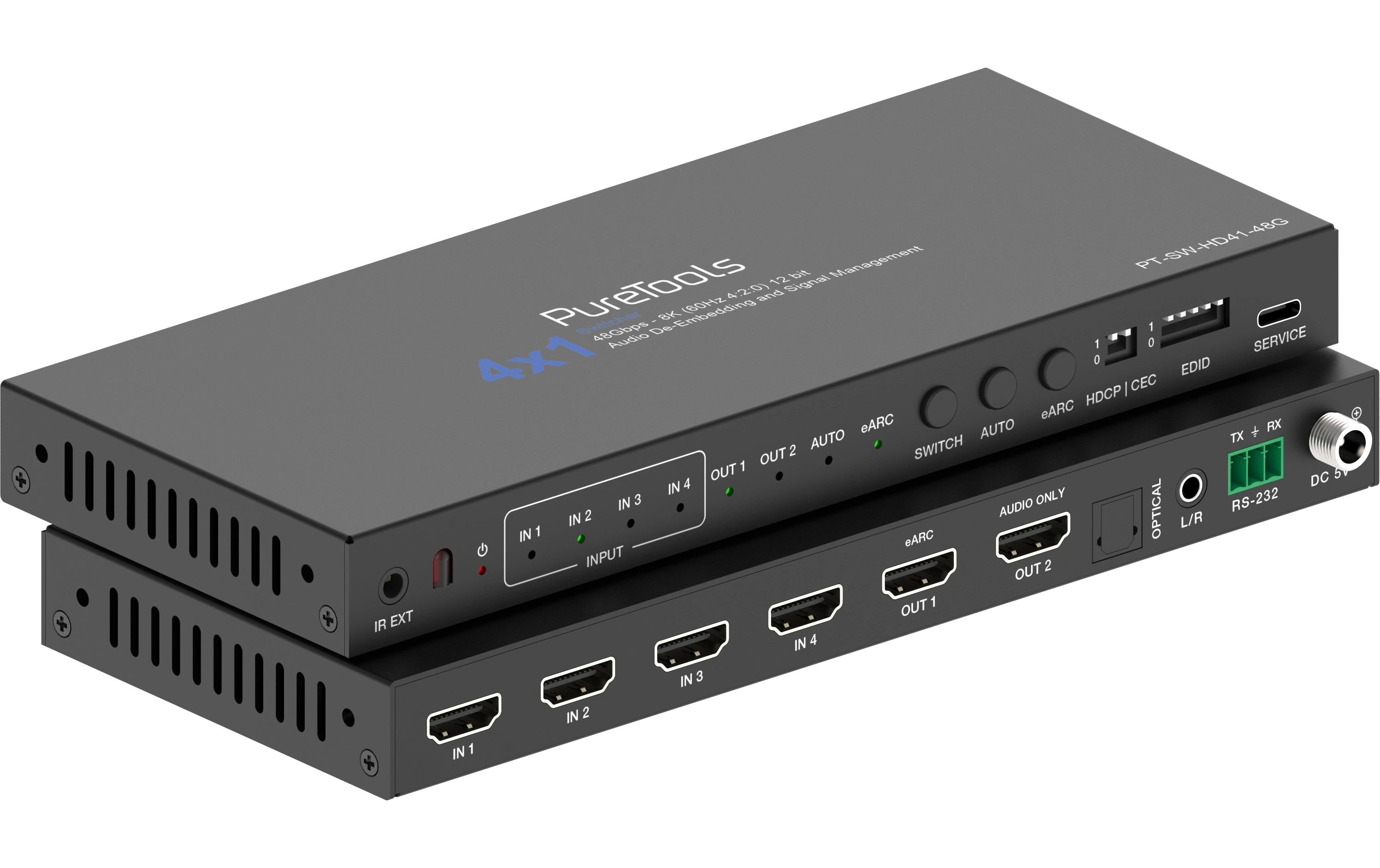 PureTools PT-SW-HD41-48G Switch 4x1 HDMI 2.1, 48Gbps