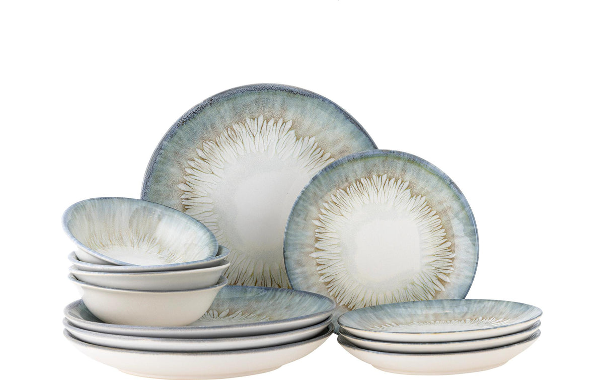 Bloomingville Geschirrset Calen, 12teilig Steingut, Waschmasch., 17x5/22x3/27x4 cm