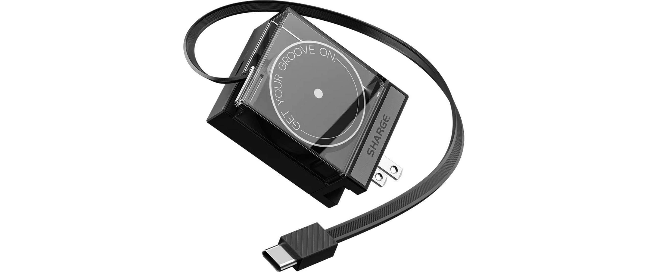 Sharge Ladegerät RETRACTABLE 65, 65W 65W Max PD 2.0 Schnellladung, schwarz