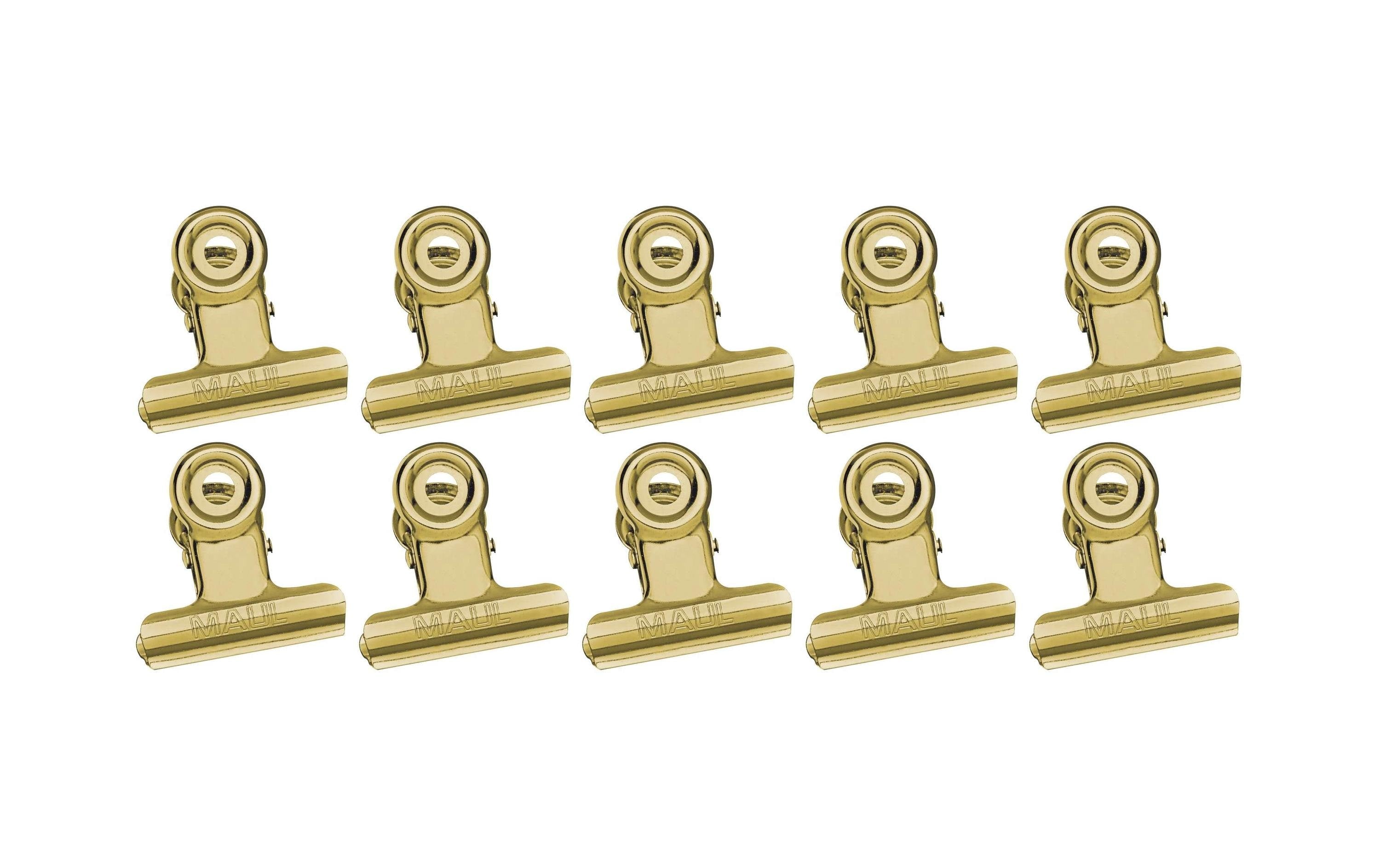 MAUL Papier-Klemmer MAULstandard Breite 30 mm, 10er Pack, gold