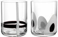GK/2 Trinkglas sort. BANDA NERA 2 Stk.,Assortiert, D8xH10cm, 300ml